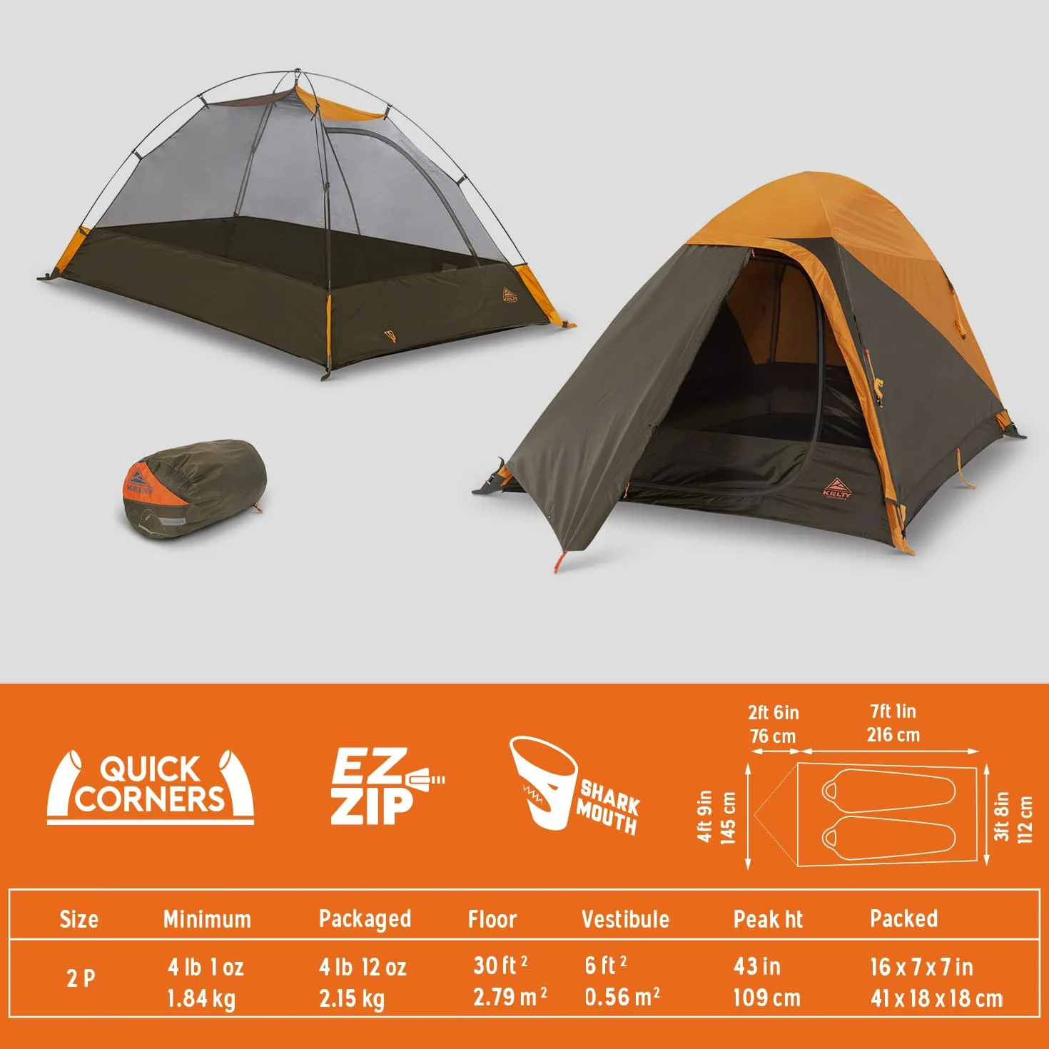 Grand Mesa 2P or 4P Backpacking Tent – 3 Season Camping, Thru Hiking Shelter, Aluminum Pole Frame, Single Door + Vestibule Model