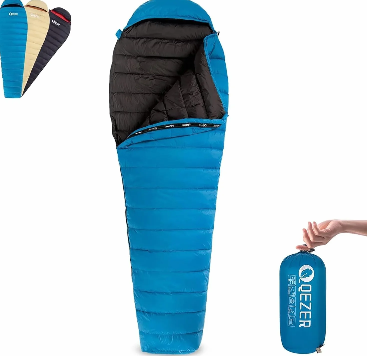 Ultralight Down Sleeping Bag for Adults, 600 Fill Power Backpacking | Warm And Cold Weather, 600 Fill Power Down, Compact Carry, Hiking Camping Backpacking