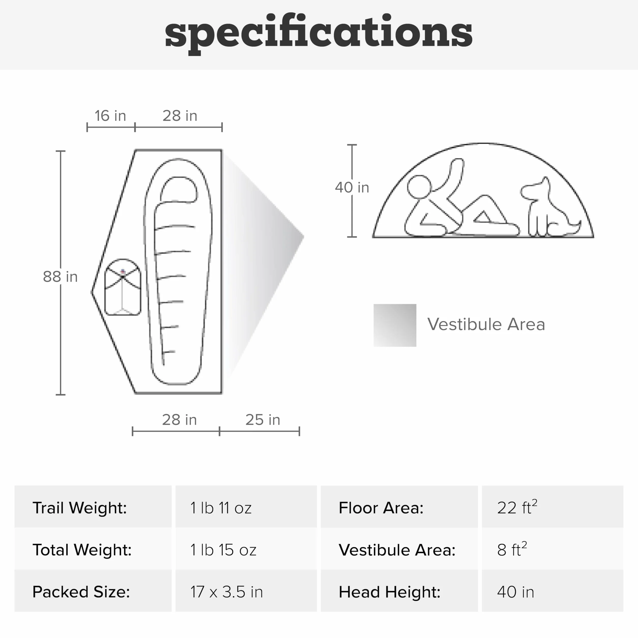 Pitchpine VST - Backpacking Tent, 1.5 Person | Ultralight waterproof 3-season design with recycled polyester fabric and extra space for gear or a dog