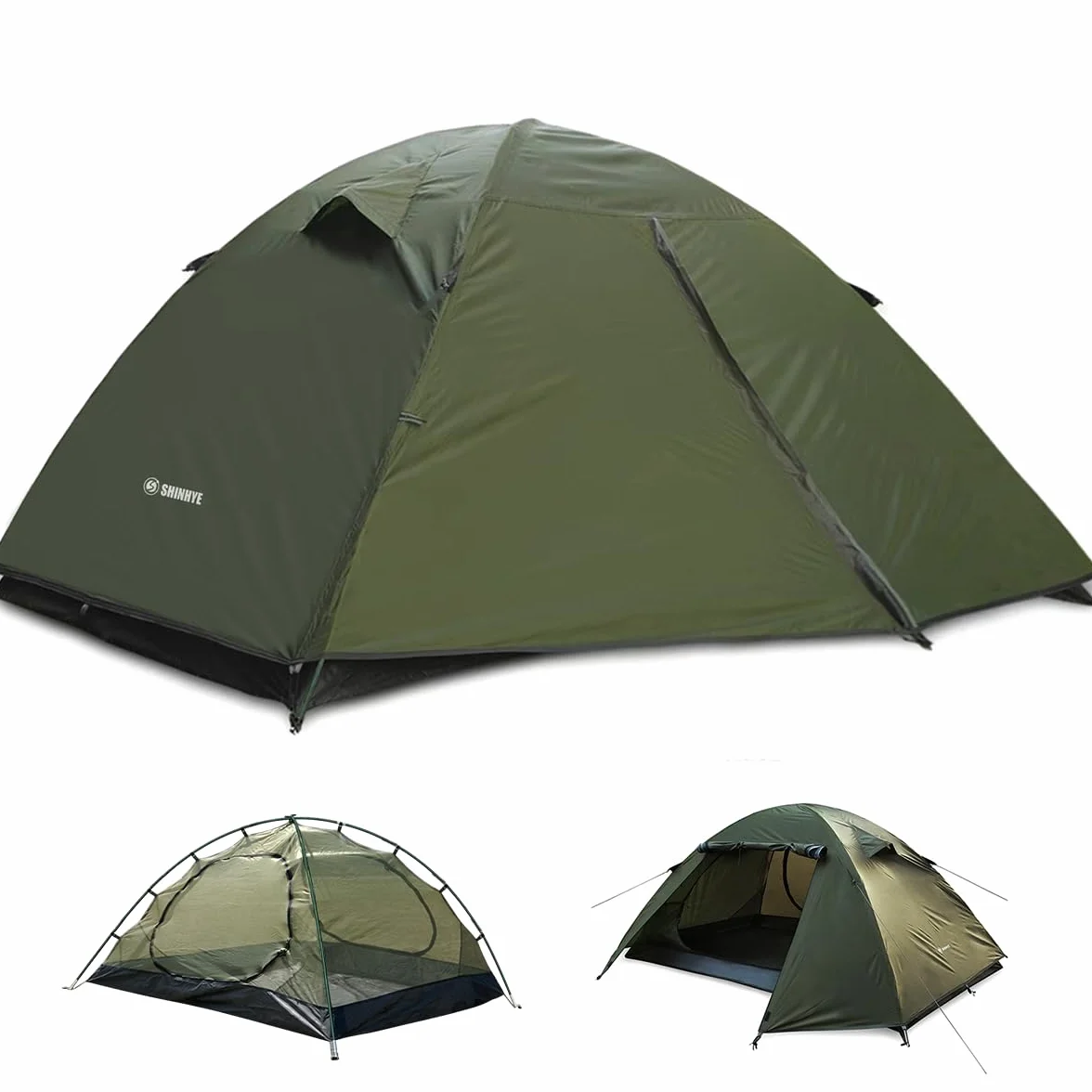 Backpacking Tent 2/3/4 Person - Ultralight Dome Portable Tents for Camping Easy Set Up, Outdoor Hiking Waterproof Camp Instant Tent Two Doors Double Layer