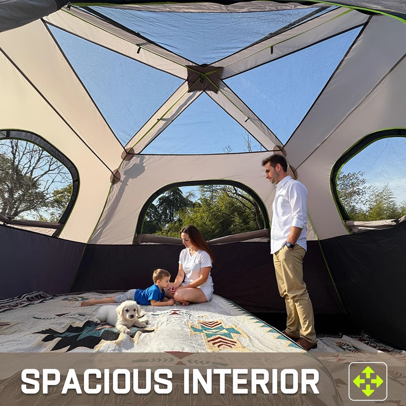4/6/8/10 Person Instant Tent,Pop Up Tents for Camping with Rainfly | 60 Seconds Easy Setup,Cabin Tent for Family Camping with Expandable Carry Bag & Upgraded Ventilation