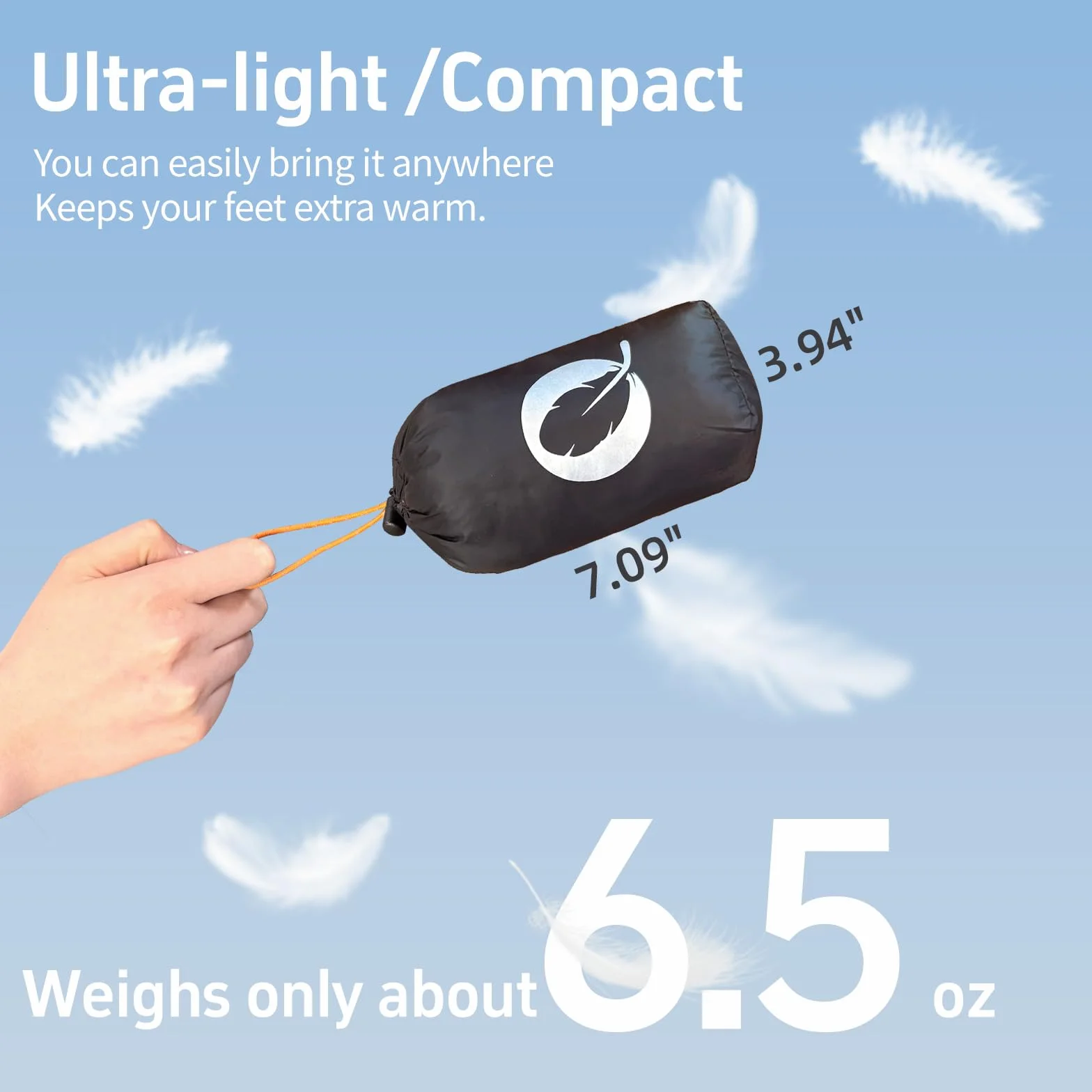 0°F Cold Weather Sleeping Bag for Adults, Lightweight Backpacking Bag with Down Booties for Men and Women Keep Warm