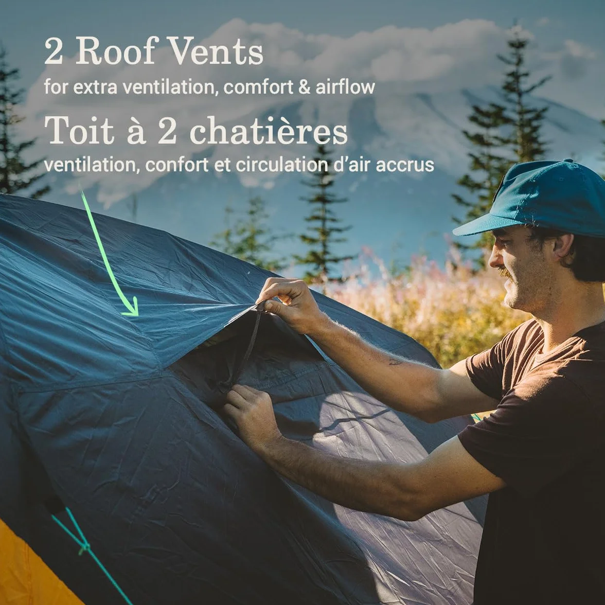 PEAK1 Premium Waterproof Backpacking Tent with Rainfly & Footprint, Lightweight Camping Tent Withstands Winds up to 45 MPH, 1/2/3/4/6 Person Sizes