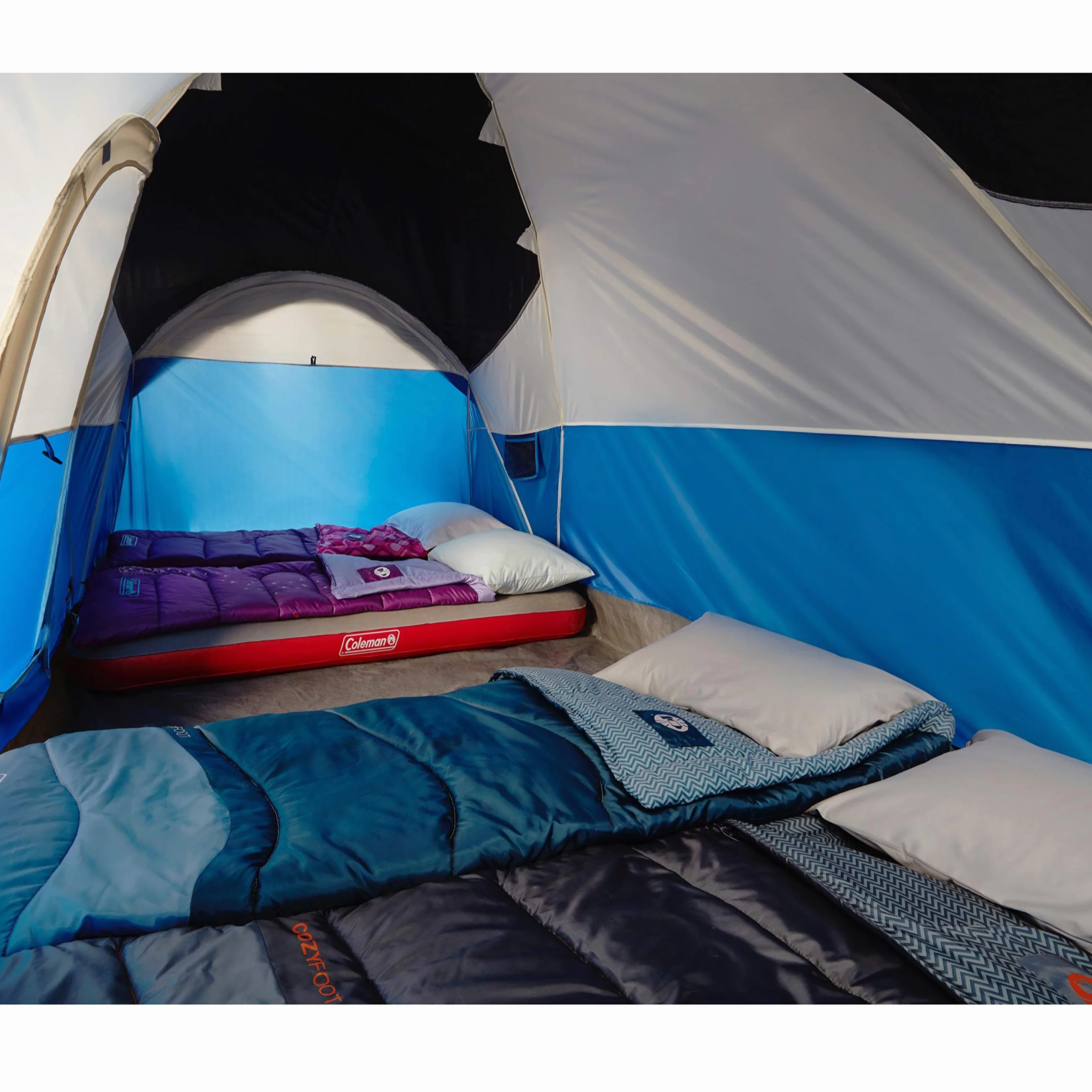 Montana Camping Tent, 6/8 Person Family Tent with Included Rainfly, Carry Bag, and Spacious Interior, Fits Multiple Queen Airbeds and Sets Up in 15 Minutes
