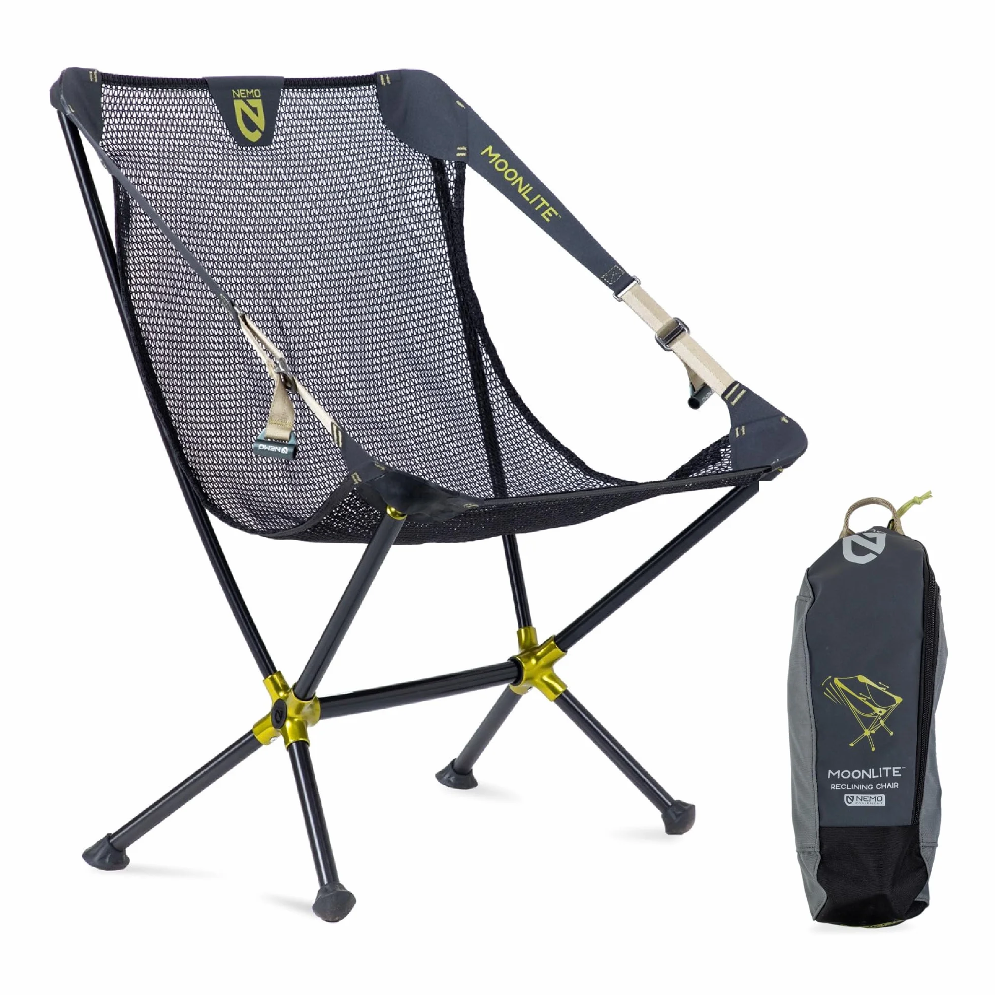 Moonlite Reclining Camp Chair - Black Pearl | Lightweight, Packable, Comfortable, Camping, Day Use