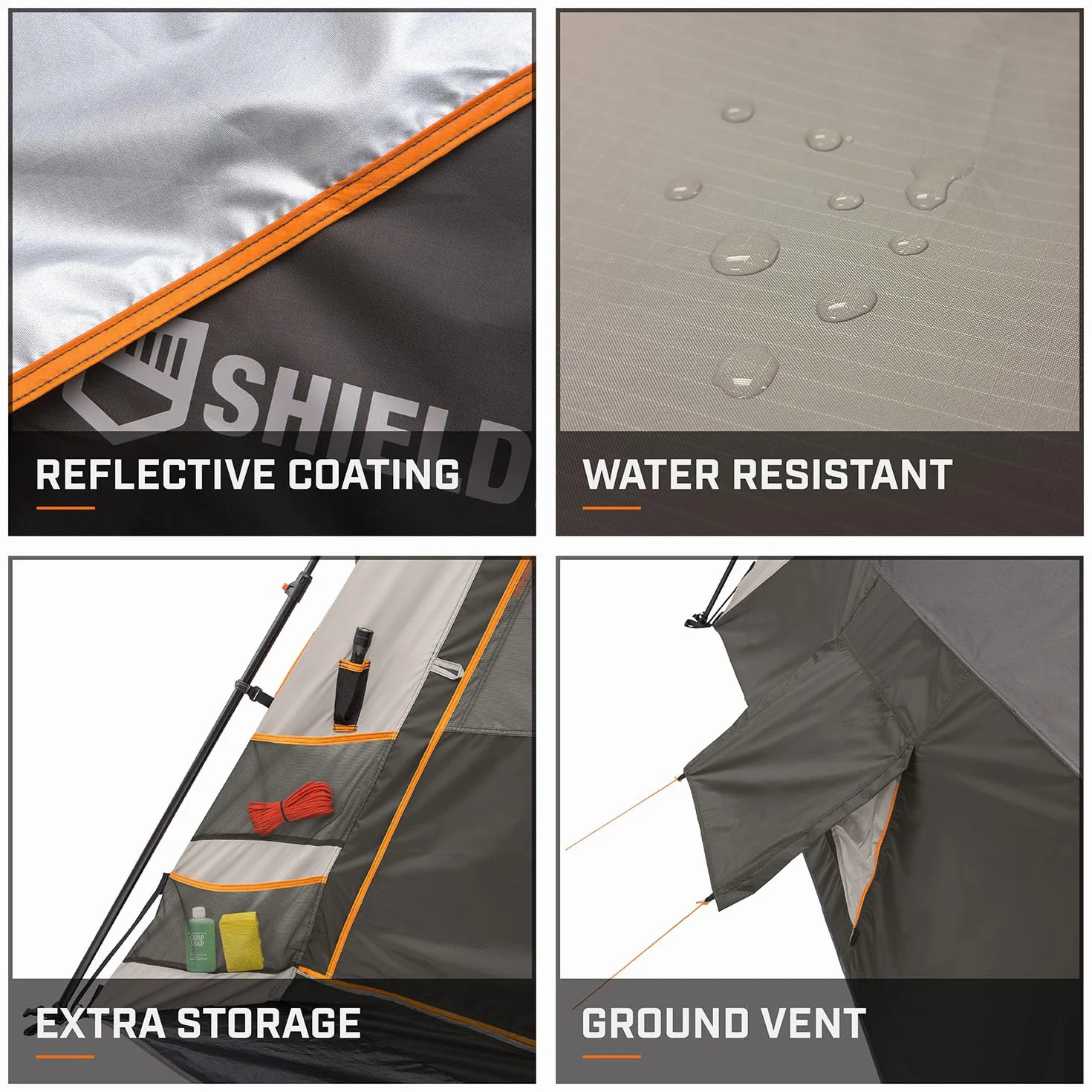 Instant Tent | 6 Person / 9 Person Shield Series Instant Tents Cabin Design Perfect for 3 Season Family Camping, Hunting, and Fishing with Fast Setup