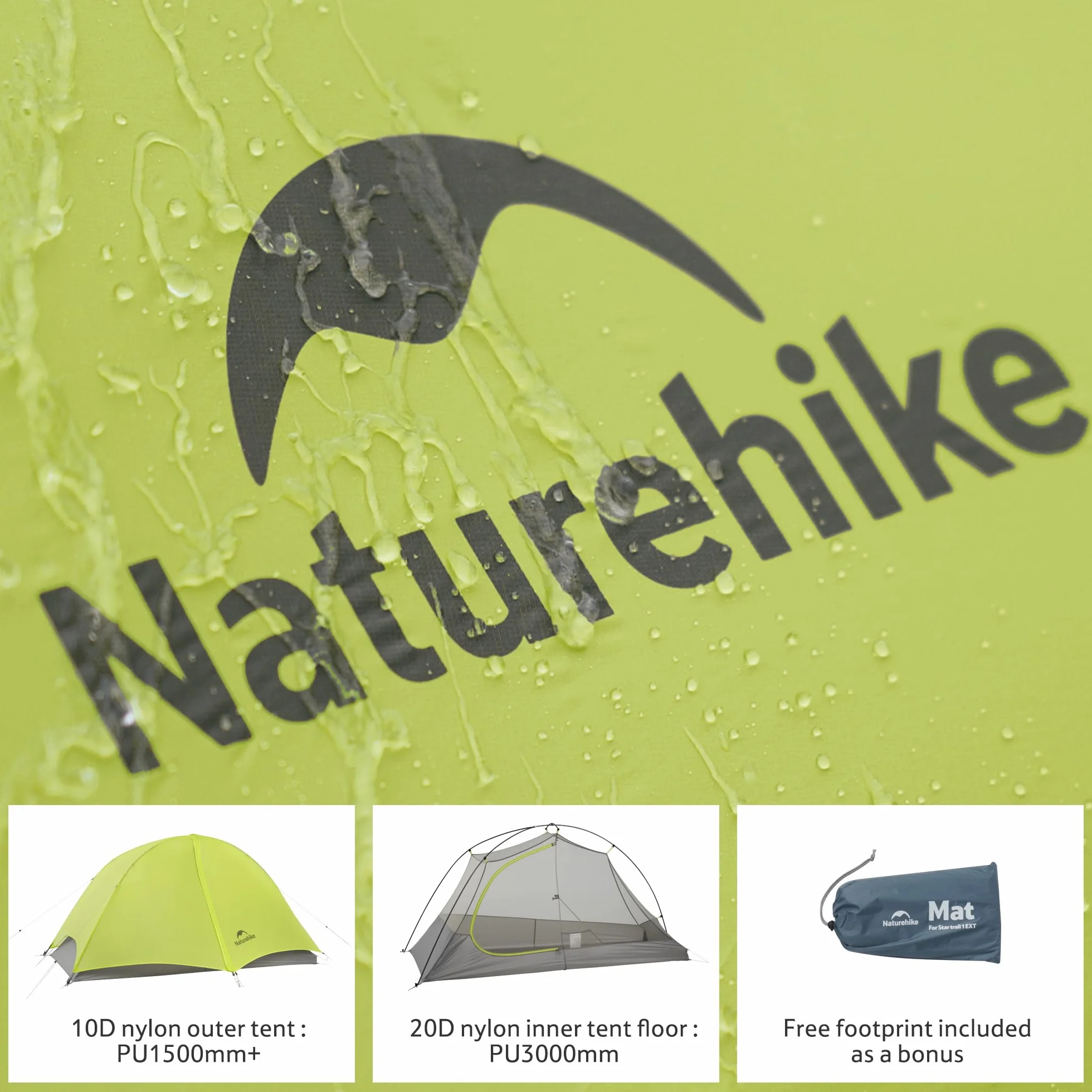 Star Trail Ultralight Backpacking Tent, 2.3lb One Person Tent, 2.76 lb 2 Person Tents for Camping