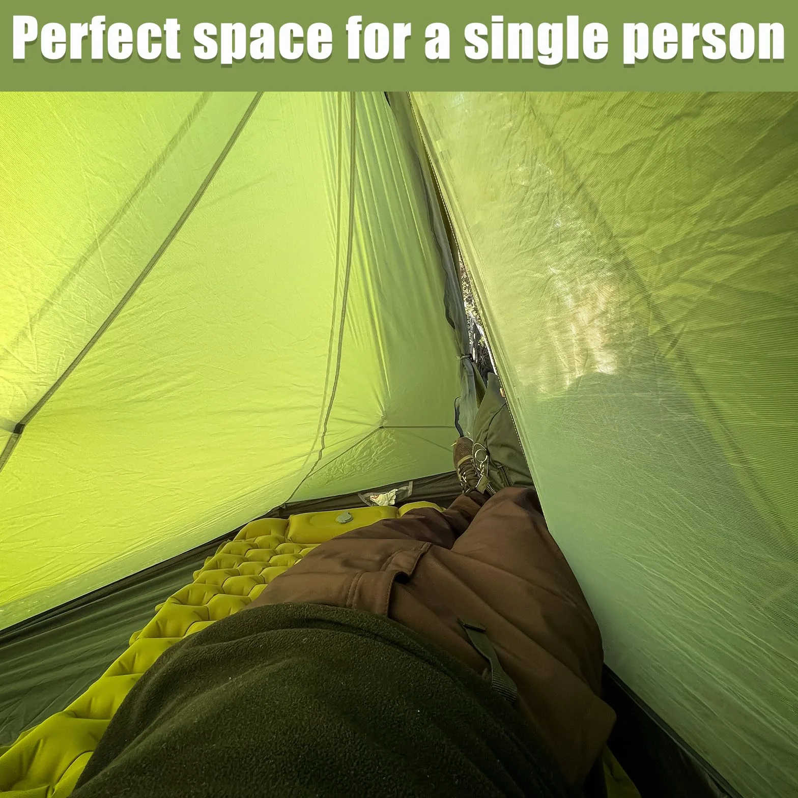 Ultralight Tent 1 Person for Professional Backpacker Hiker 2 LBS Only Lanshan Backpacking Bivvy Ground Tent Heavy Rain Waterproof Trekking Pole Not Included