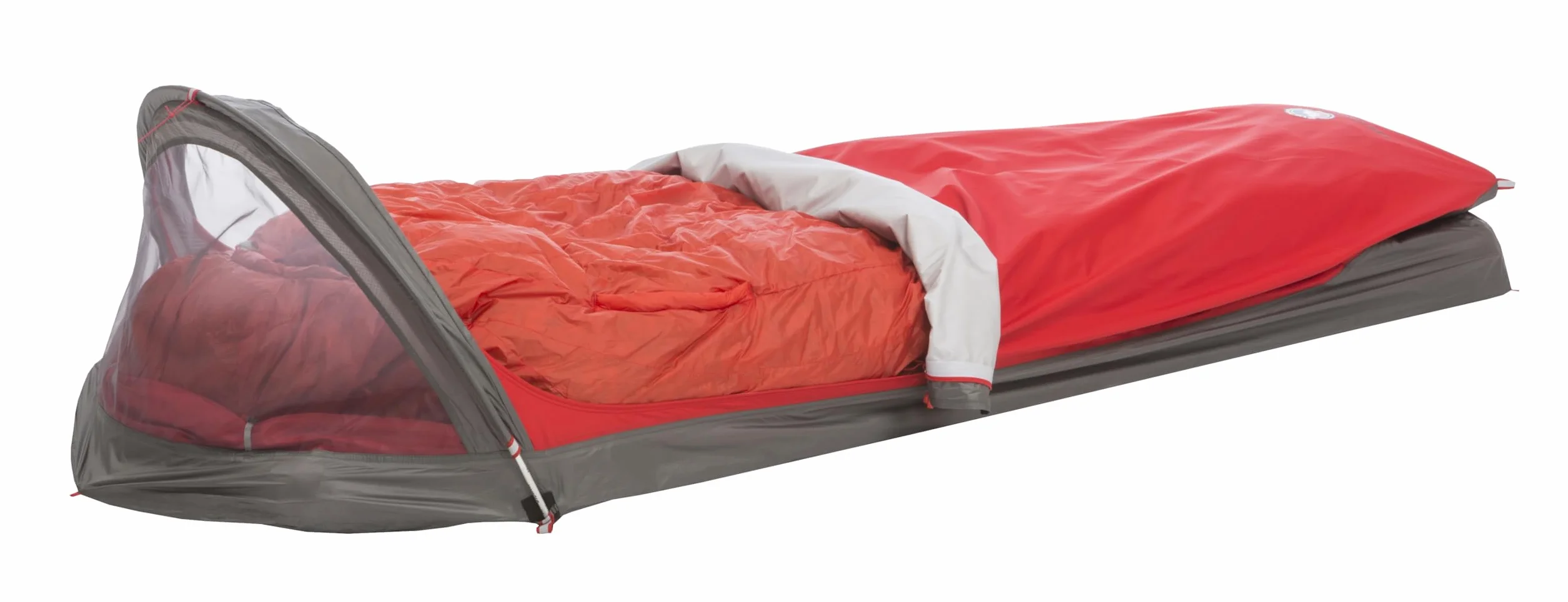 Three Wire Hooped Bivy - Four-Season Solo Shelter, Red | Lightweight waterproof bivy with a hooped pole, breathable fabric, and ventilated head window for four-season adventures