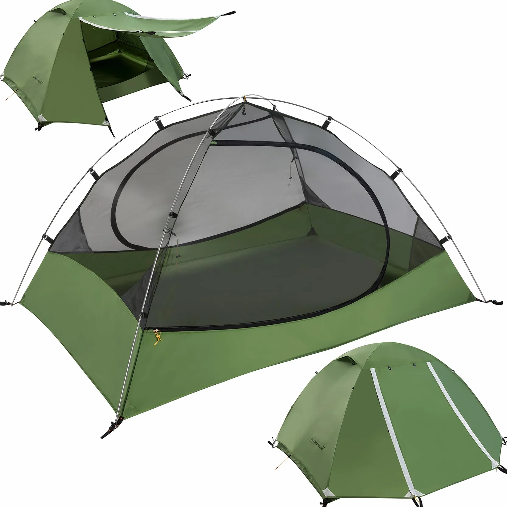 1/1.5/2/3/4/6 Person Lightweight Backpacking Tent, Camping Tent | Aluminum Pole, PU 5000, Easy Setup Tent, Ultralight, Durable, Waterproof, Compact, Freestanding, Two Doors, Hiking, Outdoor