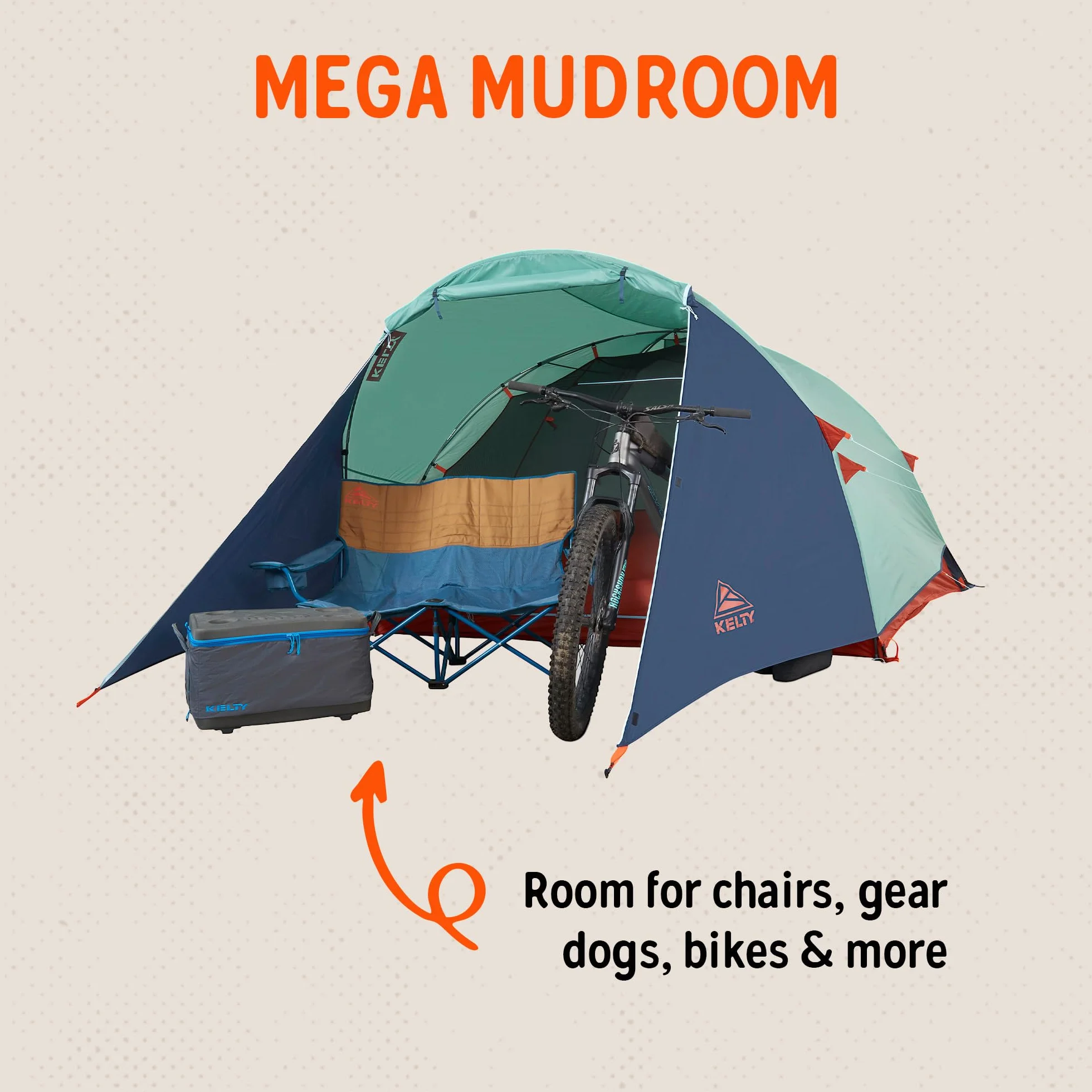 4/6 Person Freestanding Rumpus Tent for Camping, Car Camping, Festivals and Family with Extra Large Vestibule