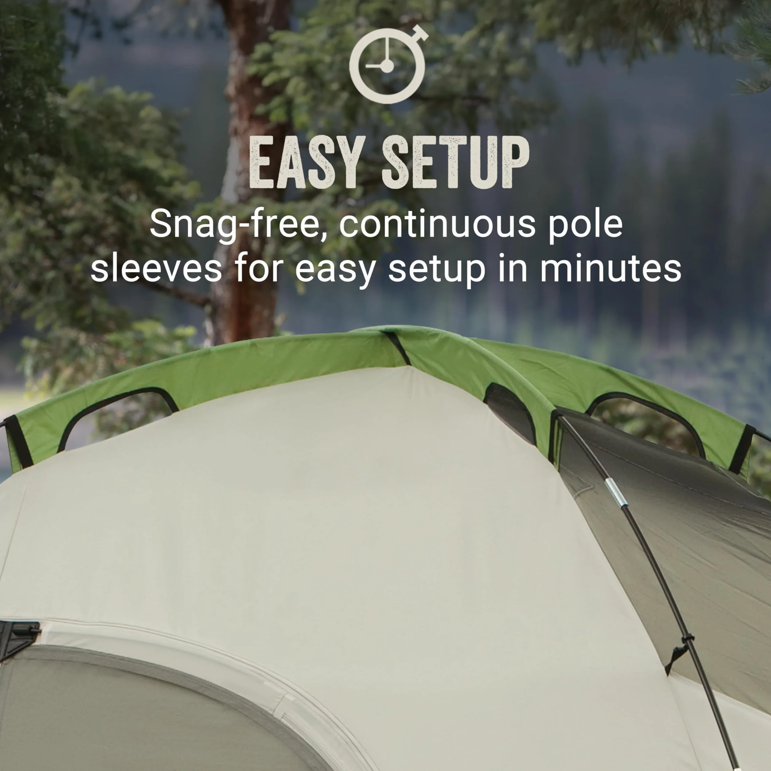 Montana Camping Tent with Rainfly, Weatherproof Family Tent Sets Up in 15 Mins, Fits Multiple Airbeds