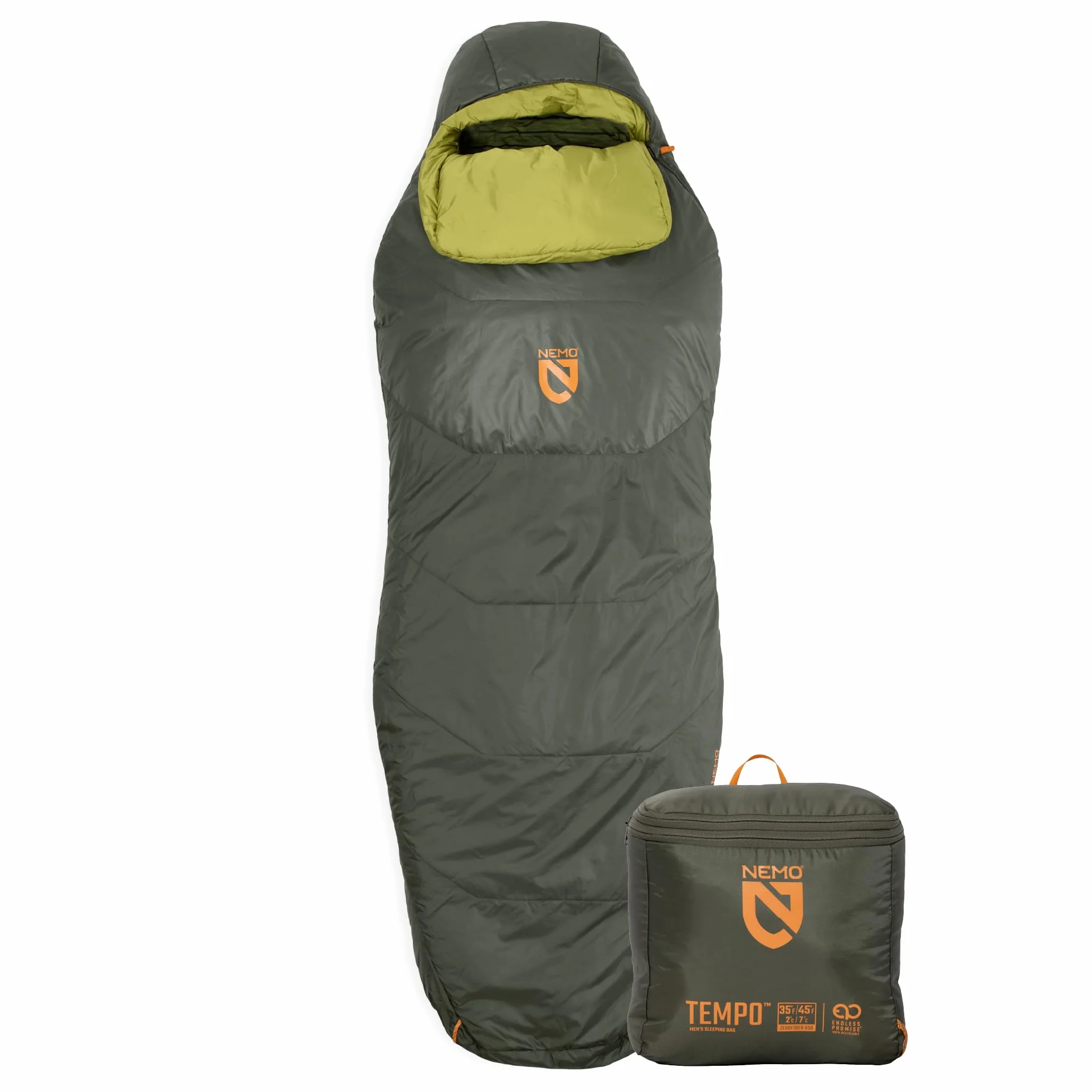 Tempo Synthetic Sleeping Bag | Men's & Women's, Spoon Shape, Side Sleeper, Camping, Backpacking