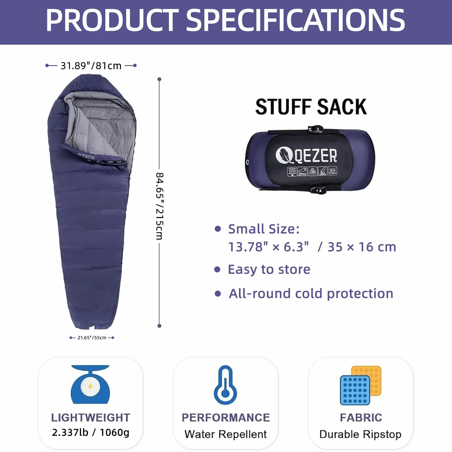 Down Mummy Sleeping Bag for Adults, 600 Fill Power Backpacking | 0°F 10°F 15°F 20°F,Cold and Warm Weather Use, Down, Lightweight Compact Carry, Camping Hiking Backpacking