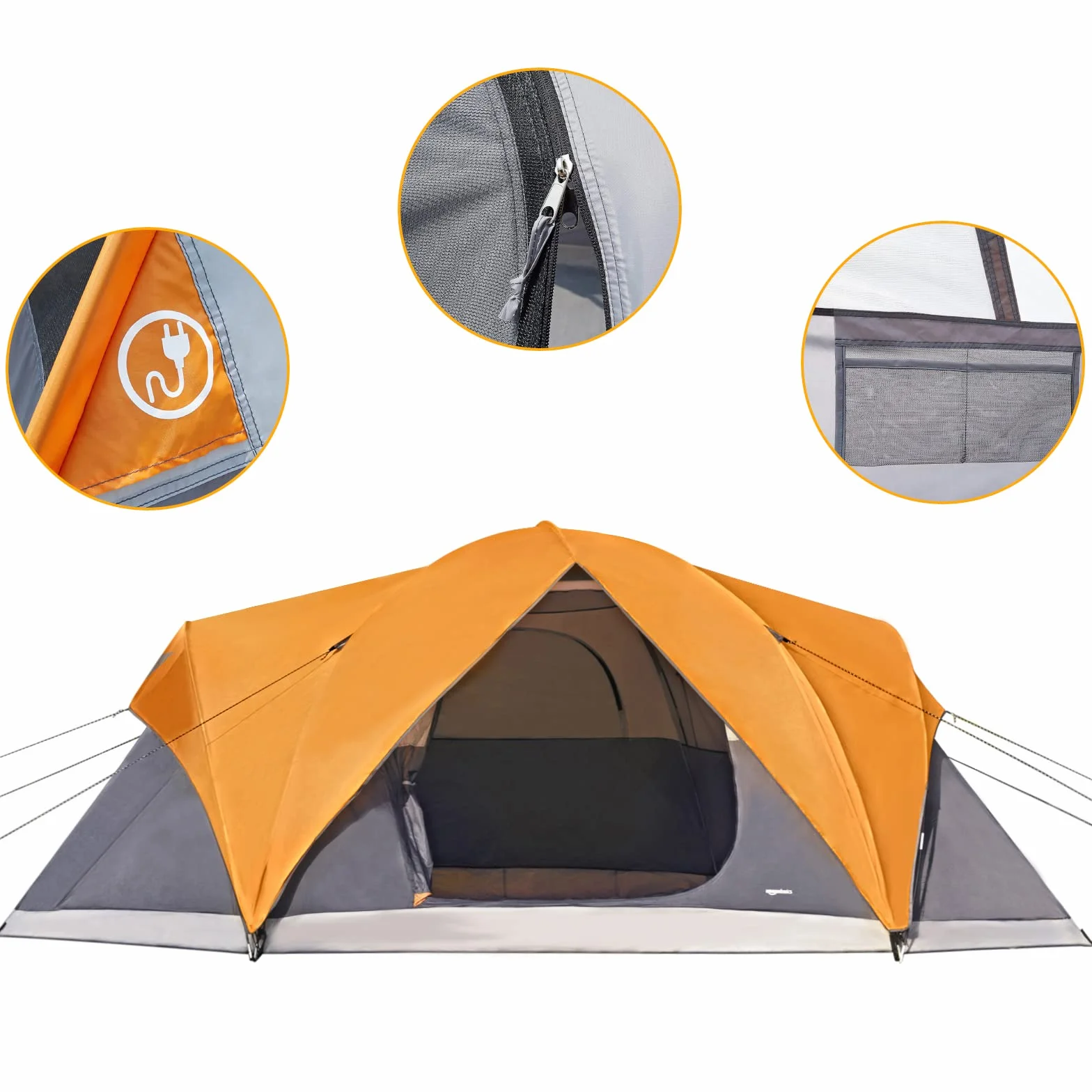 Camping Tent, 3-Season Dome Design with Rainfly
