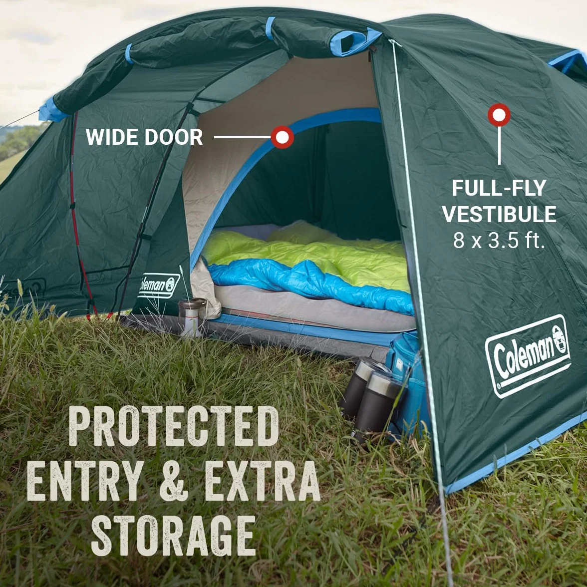 Skydome Tent with Full-Fly Weather Vestibule, Weatherproof 4/6 Person Tent Sets Up in 5 Minutes & Protects from Water, 20% More Headroom Than Traditional Shelters