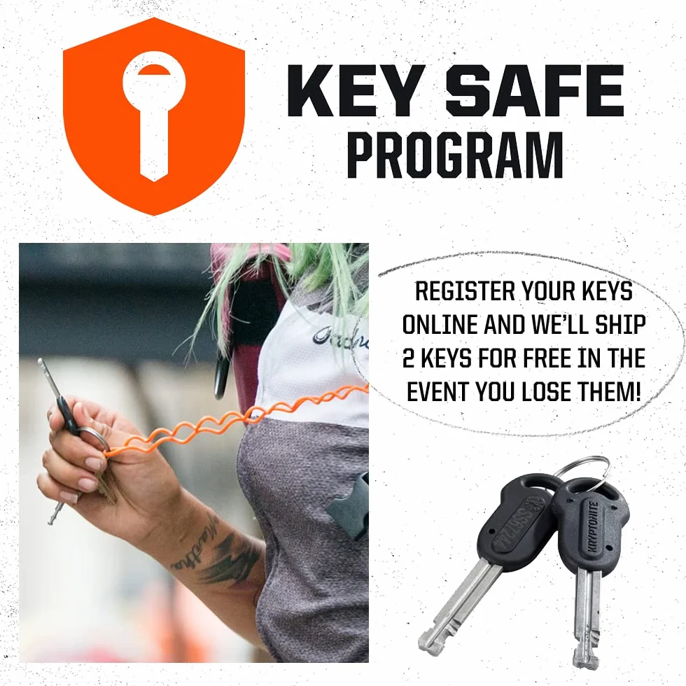 Evolution Mini-7 Bike U-Lock, 13mm Steel Shackle, 4 ft Cable | 13mm Hardened Steel Shackle, Double Deadbolt, FlexFrame-U Mounting Bracket and 3 Keys