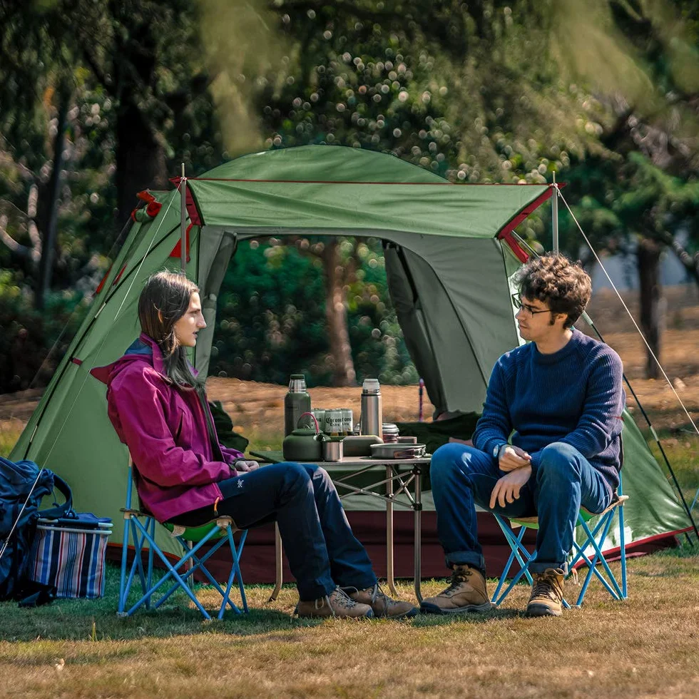 2／4 Person Camping Tent Outdoor Waterproof Family Large Tents 2/4 People Easy Setup Tent with Porch Double Layer | Outdoor