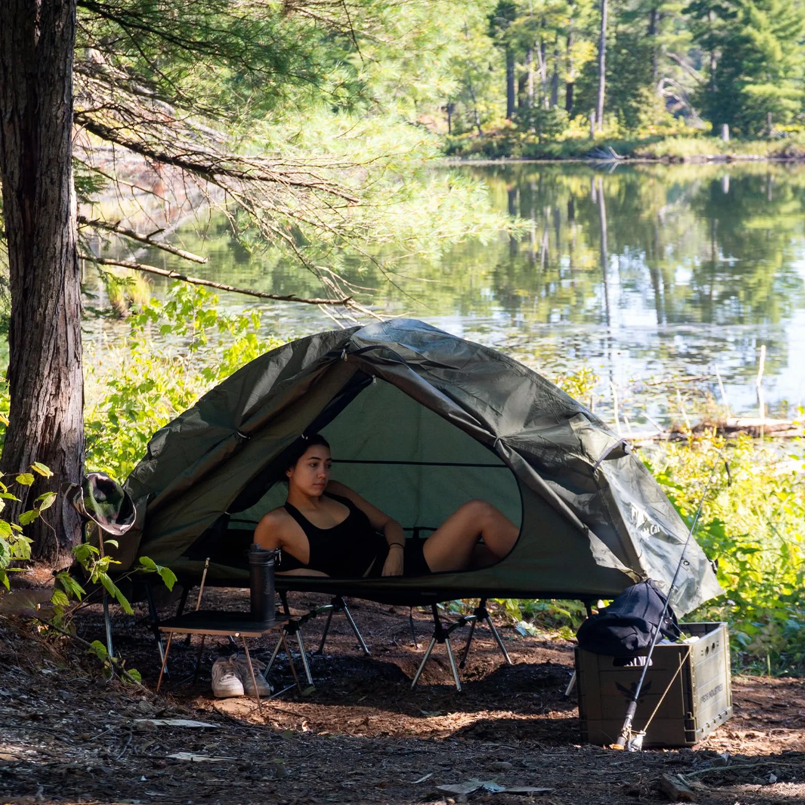 1-Person Camping Tent: Lightweight Waterproof Hiking Tent for Adult Cot Not Included