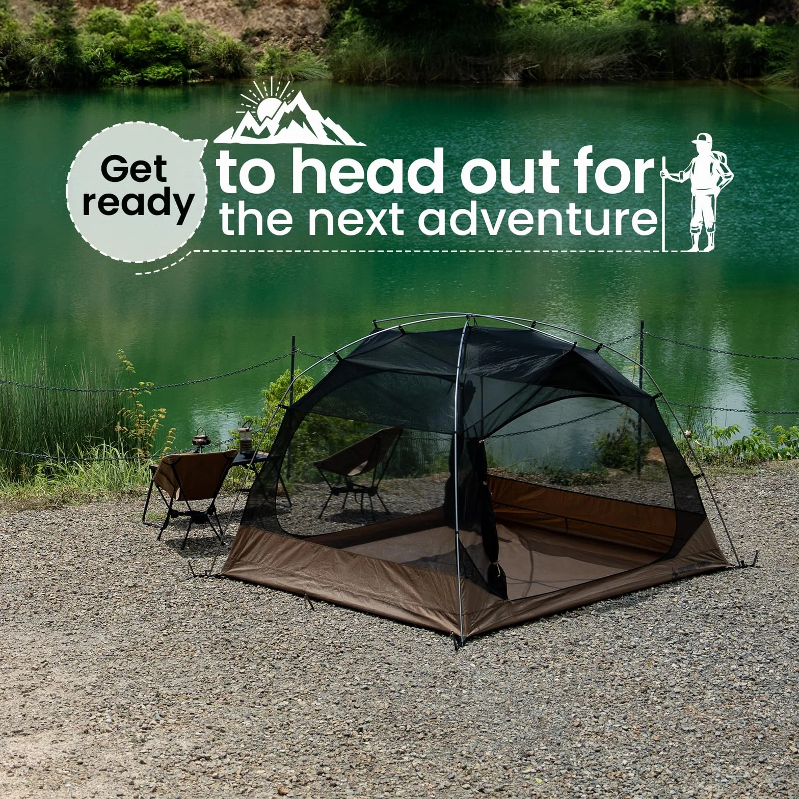 JOVIAN 4 Person Camping Tent 3 Season Family Shelter Easy Setup Outdoor Backpacking with 2000mm Outer Rainfly, 5000mm Bottom & Waterproof Floor Mat