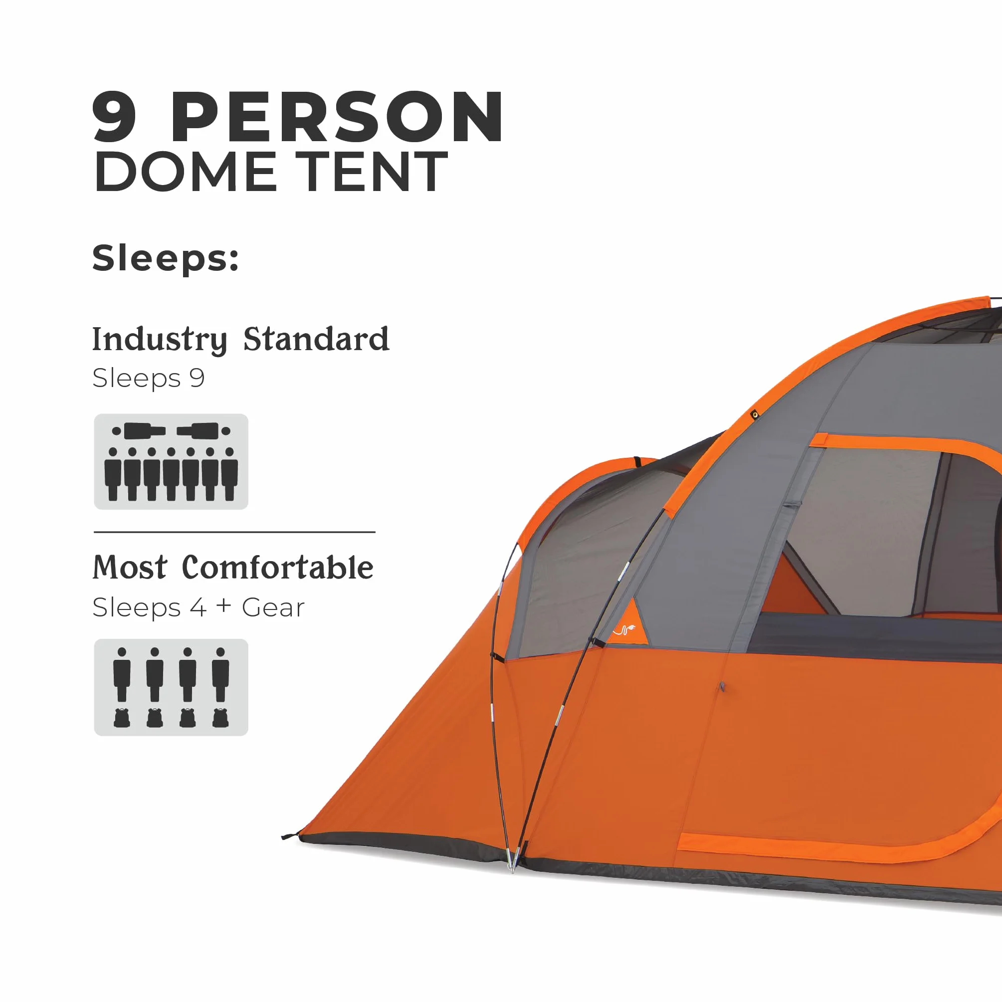 Tent for Family Camping, Hiking and Backpacking | Dome Camp Tents with Included Tent Gear Loft for Outdoor Accessories