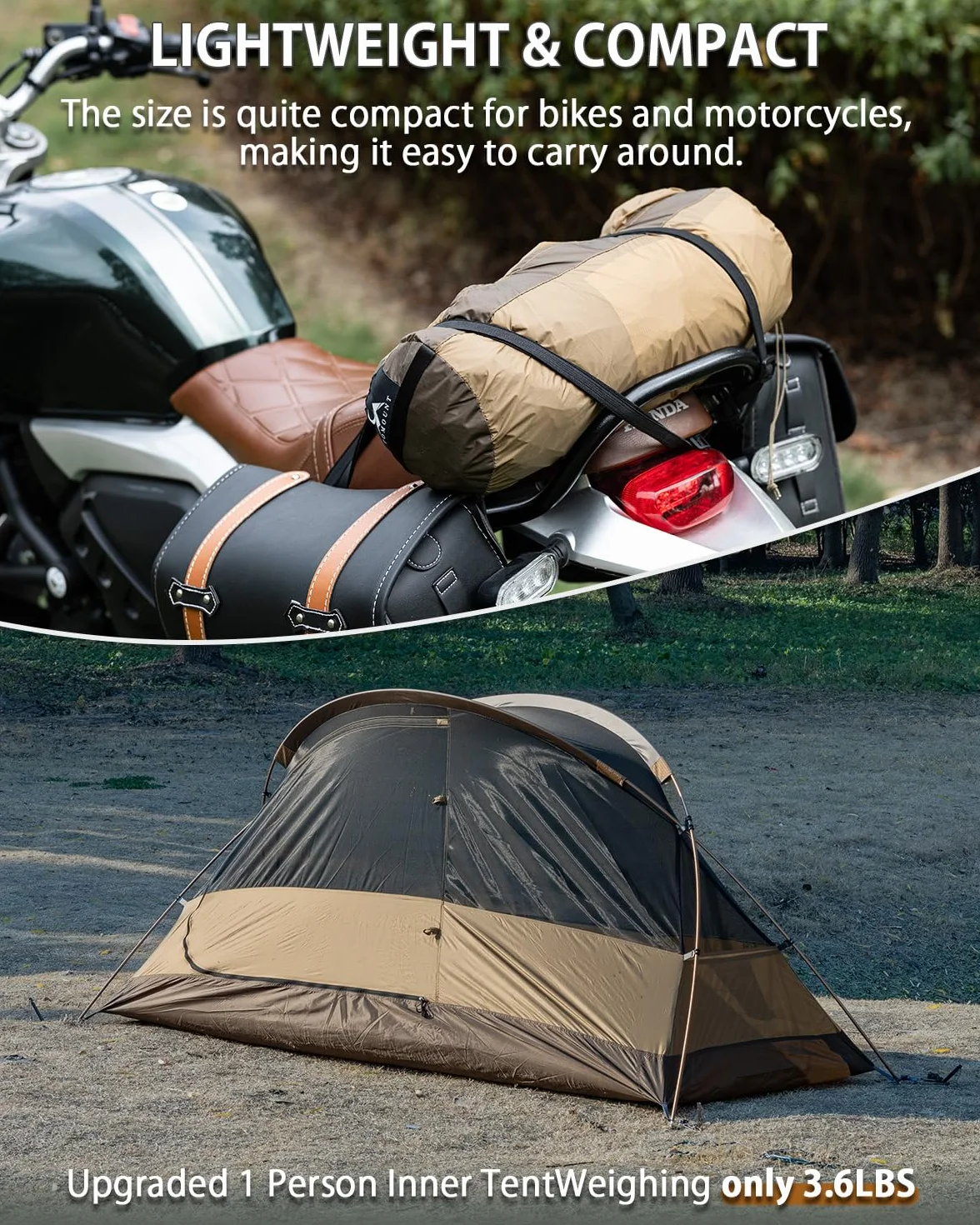 TOMOUNT Backpacking Tent Ultralight Nylon 1-2 Person Tent 3.3lbs-4.4lbs for Hiking Camping