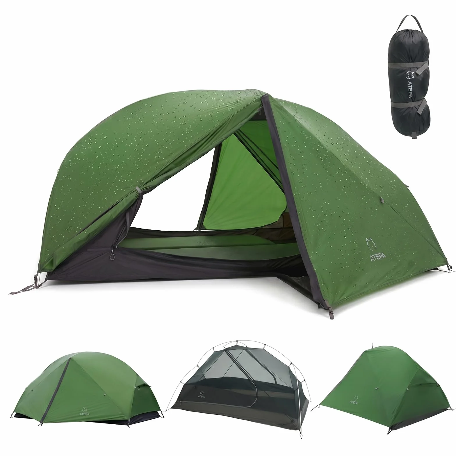 Voyage 1-2 Backpacking Tent, Ultralight 20D SilNylon 4 Season Camping Tent, 4000mm Waterproof Freestanding Tent with Expandable Vestibule for Hiking, Bikepacking & Mountaineering