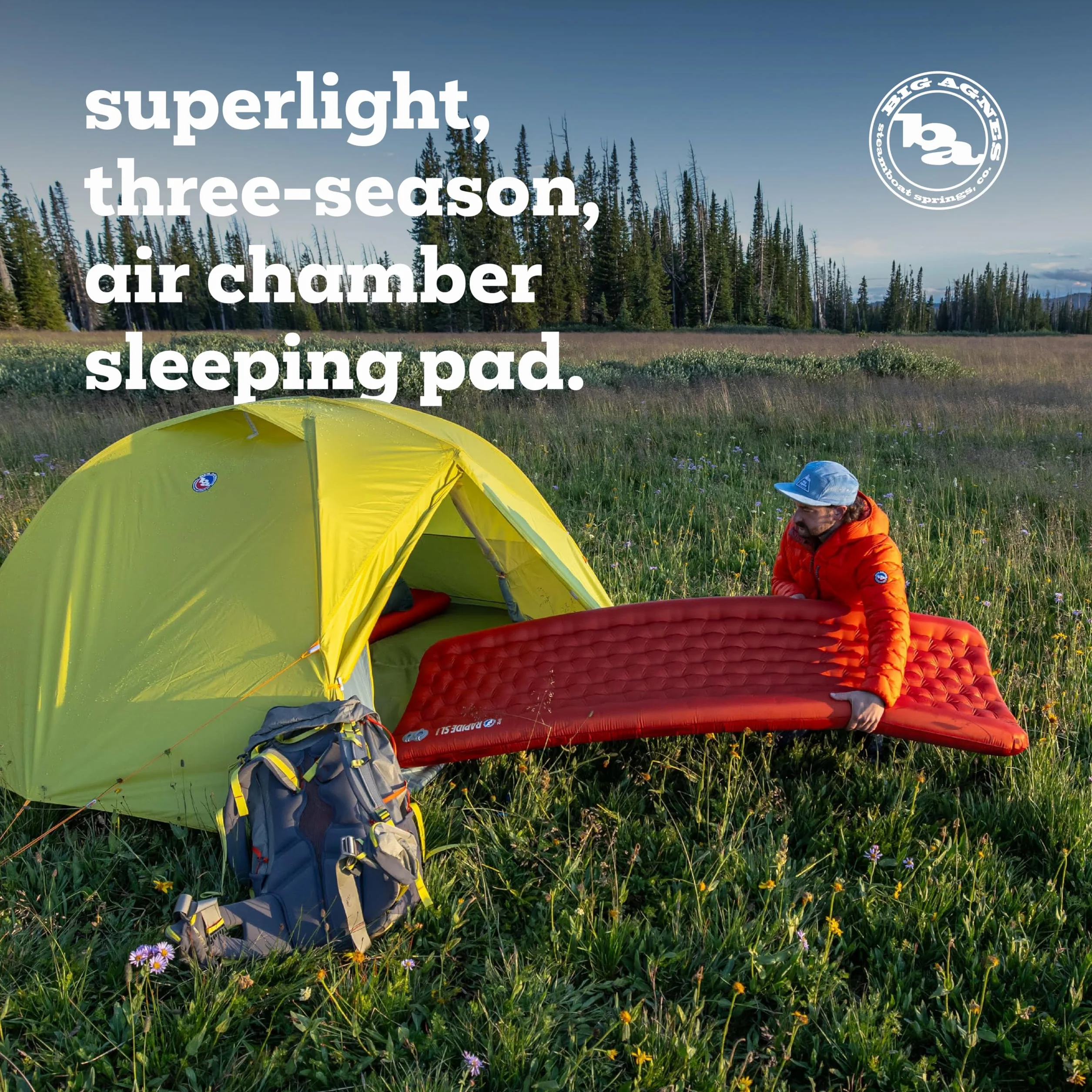 Rapide SL - Insulated Sleeping Pad, Regular (20X72) | Ultralight, compact design for all-season backpacking and hiking with a Pumphouse inflation sack and heat-reflective film