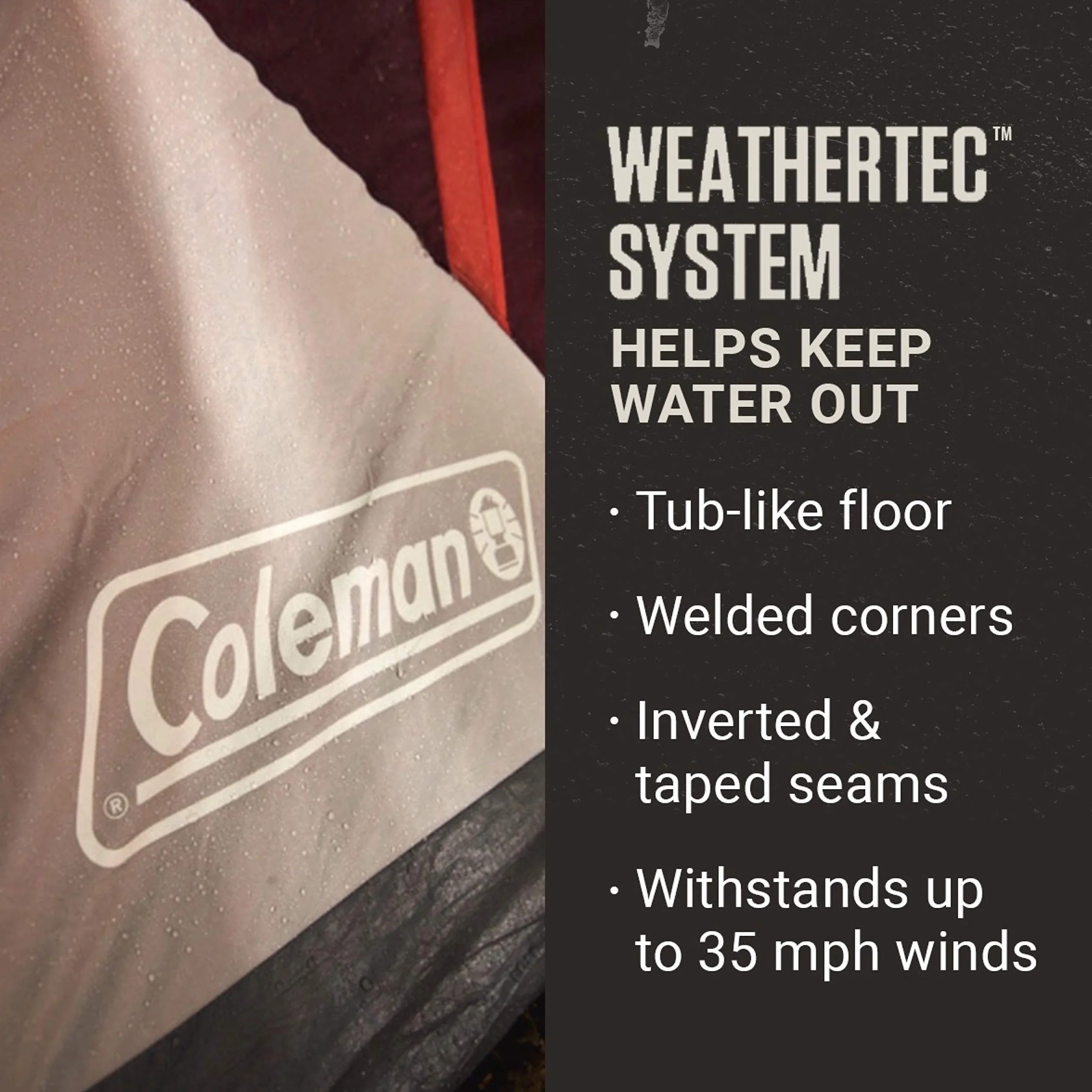Skylodge Family Tent, Weatherproof XL Tent with Rainfly & Room Divider, Fits 4 Queen-Sized Airbeds, Made of PFAS-Free Materials