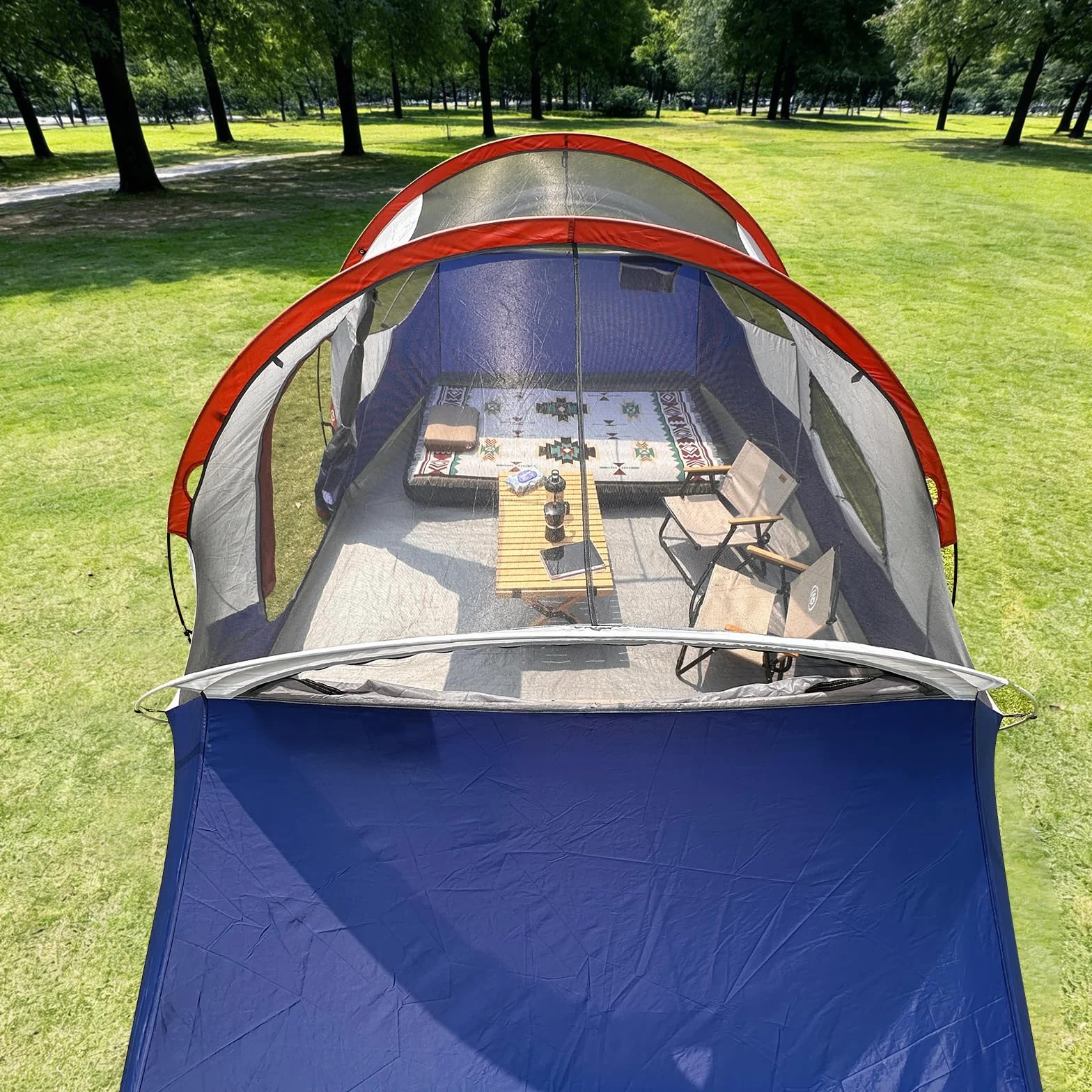 Camping Tent 10/12 Person Cabin Tent, 2 Room Water Resistant | Waterproof Tent with Top Rainfly, 3 Large Mesh Windows, Double Layer, Easy Set Up, Portable with Carry Bag