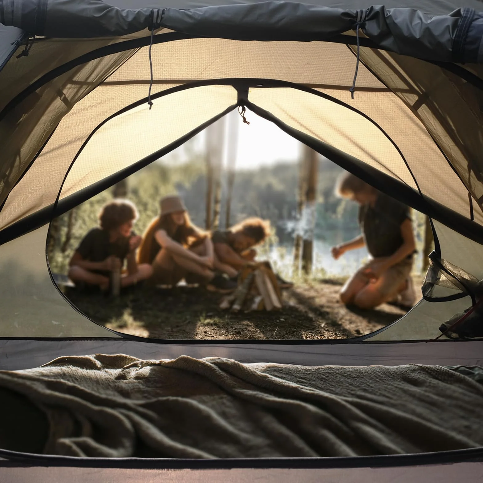 Backpacking Tent 2/3/4 Person - Ultralight Dome Portable Tents for Camping Easy Set Up, Outdoor Hiking Waterproof Camp Instant Tent Two Doors Double Layer