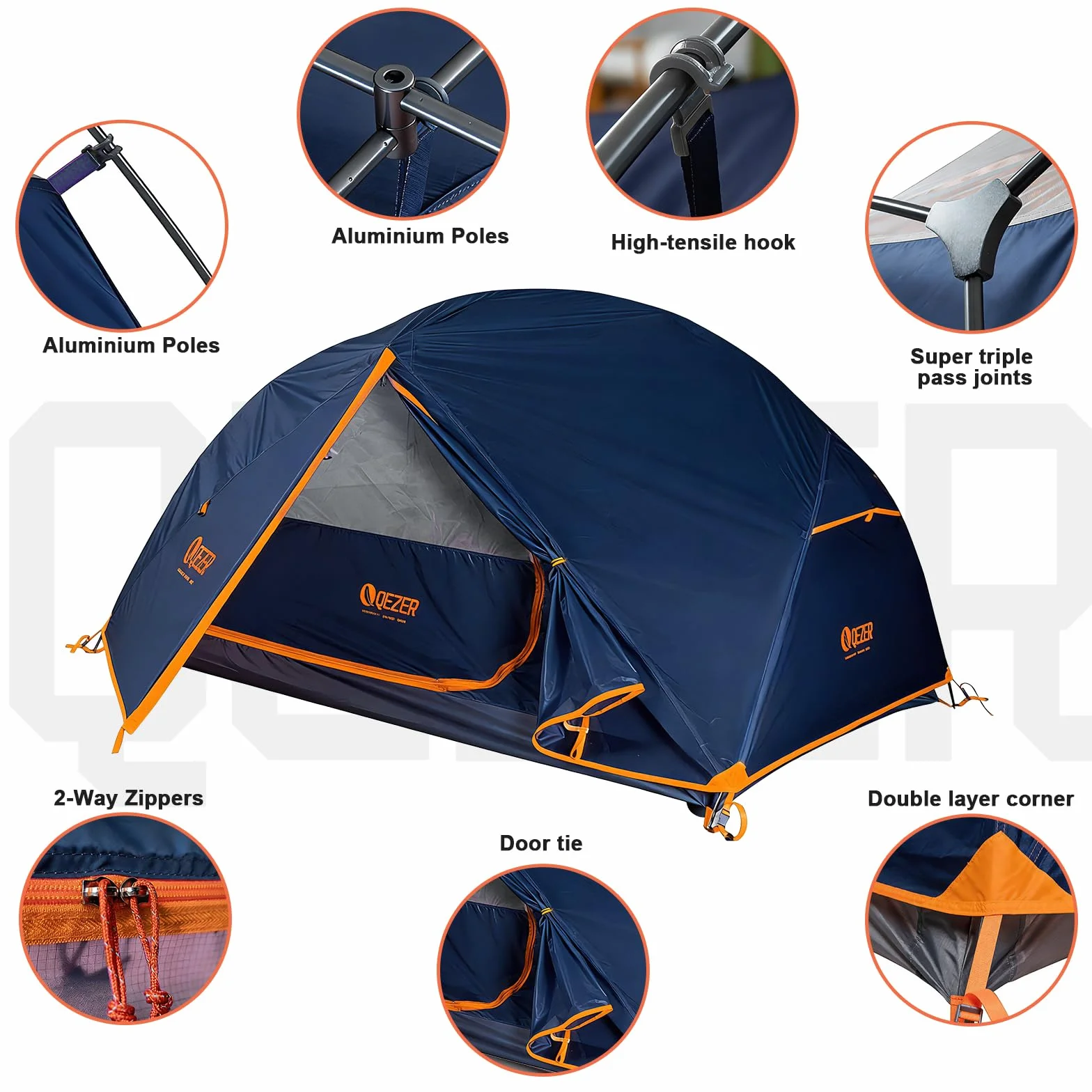 Ultralight Backpacking Tent, Waterproof Camping Tent for Hiking | Ultralight Backpacking Design, Waterproof PU3000mm Fly, PU5000mm Floor, Spacious Interior, 7001 Aluminum Poles, Easy Setup