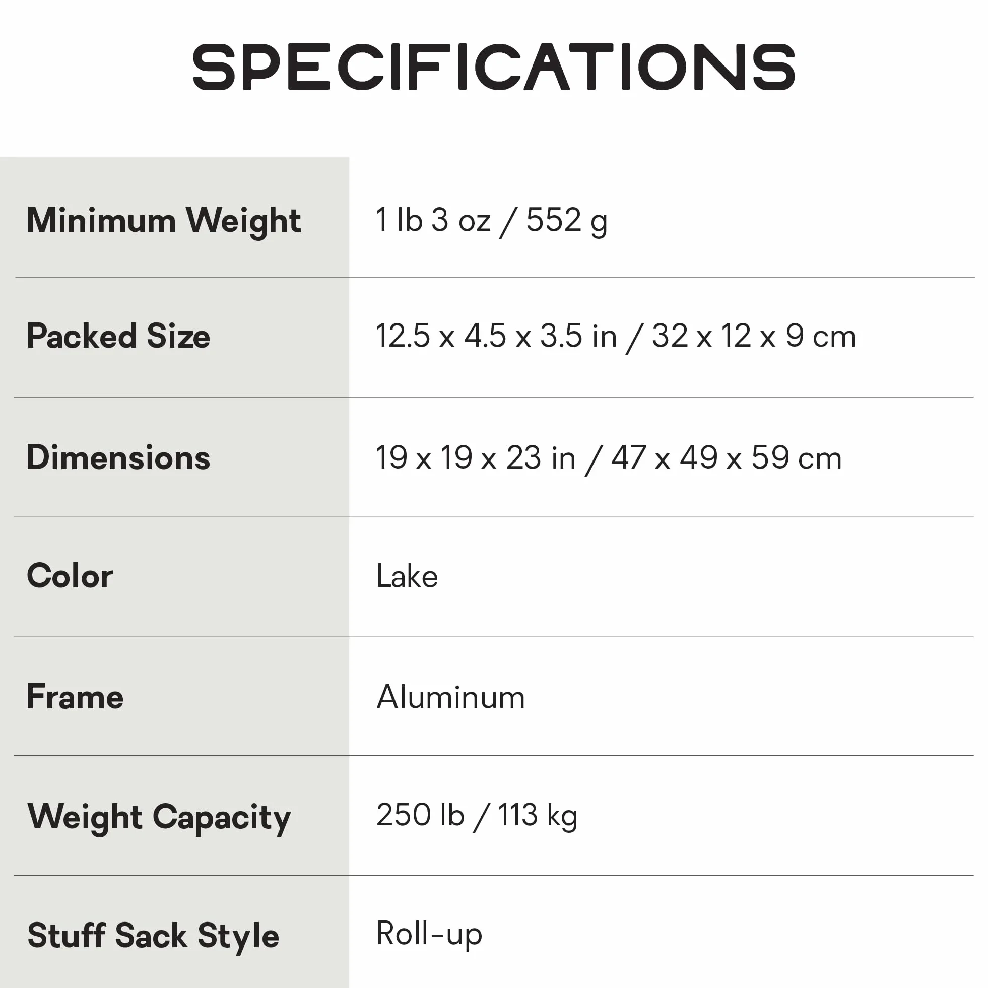 Moonlite Elite Reclining Backpacking Chair - Lake | Ultralight, Packable, Comfortable, Platform Accessory