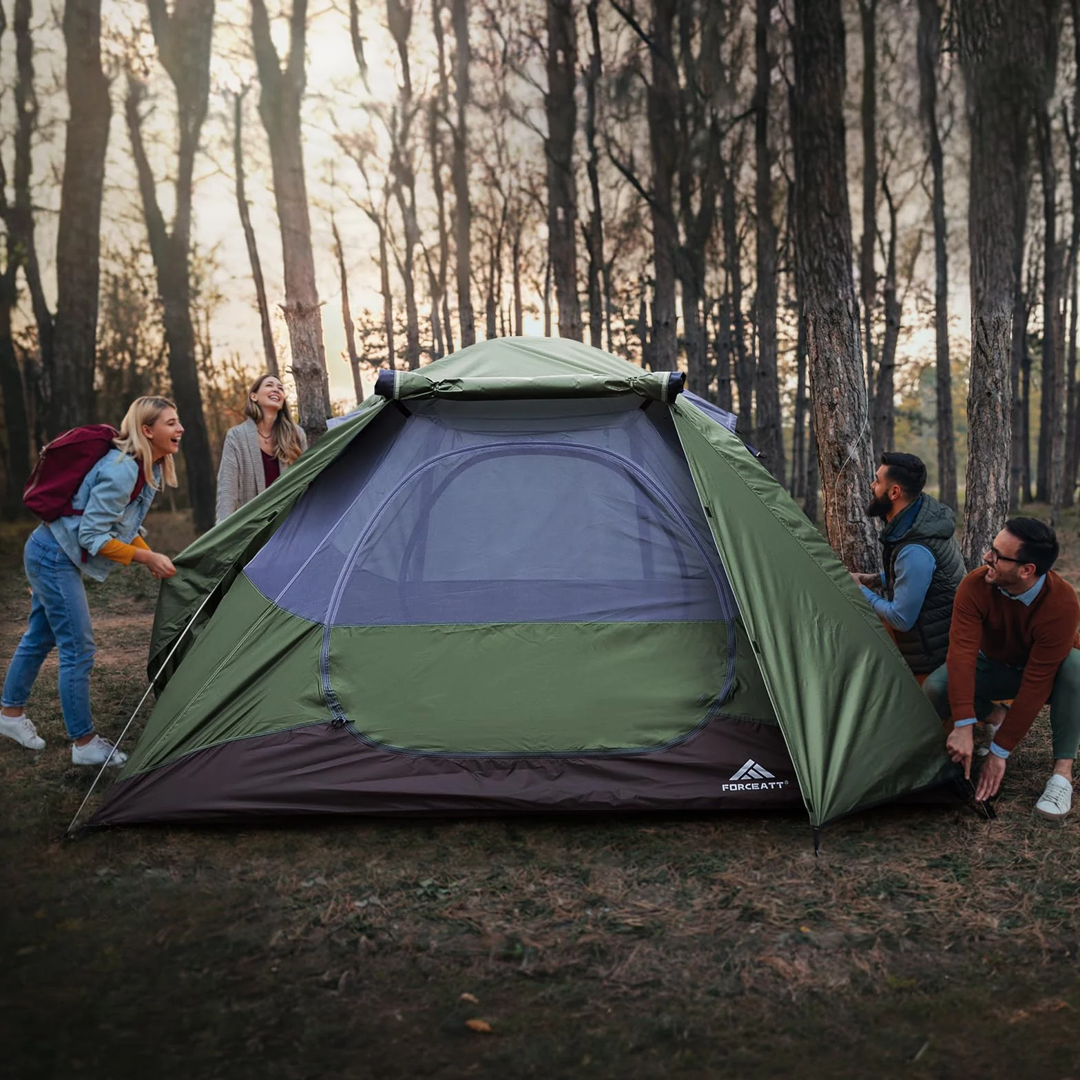 Camping Tent 2/3/4 Person, Professional Waterproof & Windproof Lightweight Backpacking Tent Suitable for Outdoor,Hiking,Camping, Mountaineering and Travel