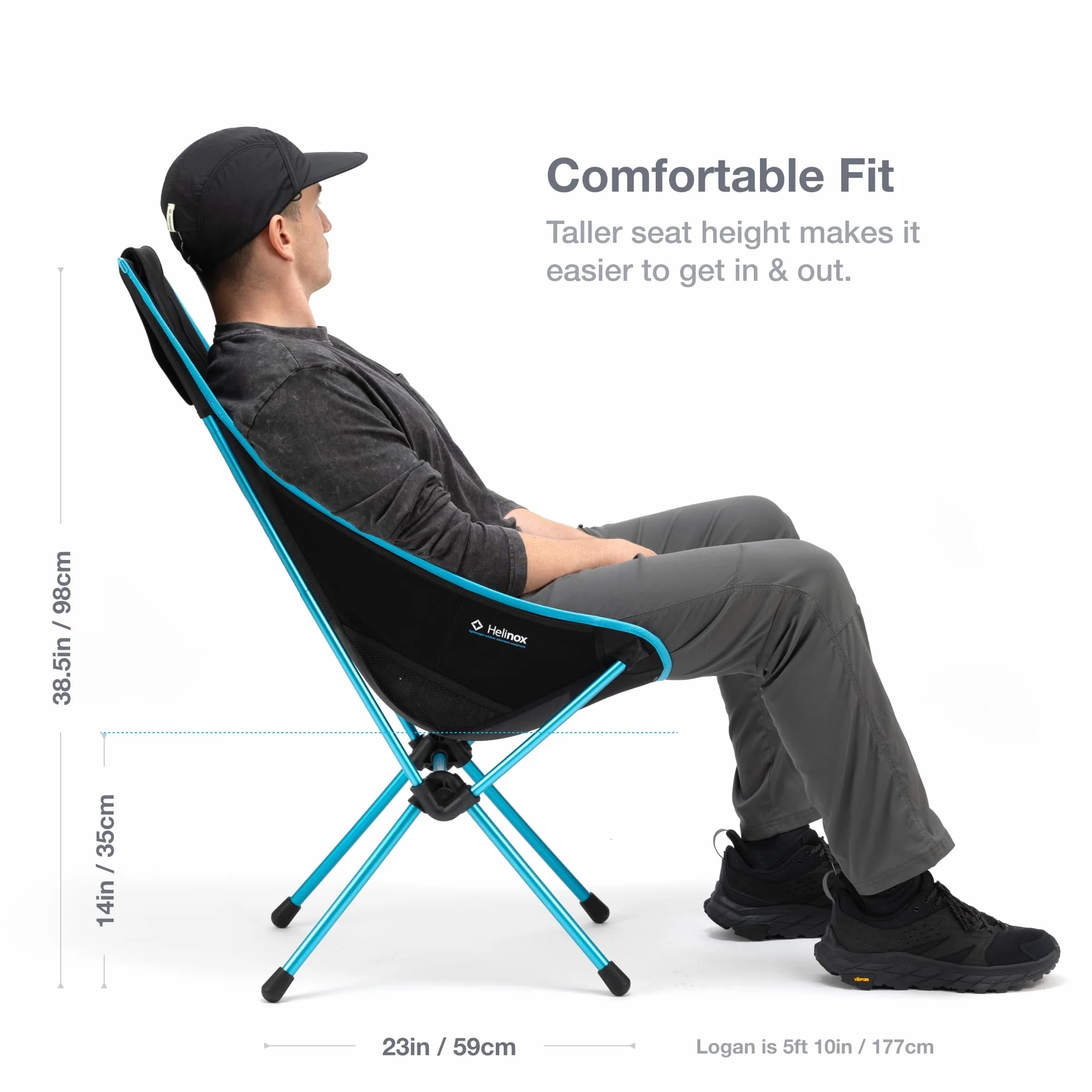 Sunset Chair Lightweight High-Back Collapsible Camping Chair Coyote tan, 3.4Ibs Outdoor Chairs, Picnic Chair, Portable Camping Chair, with Side Pockets