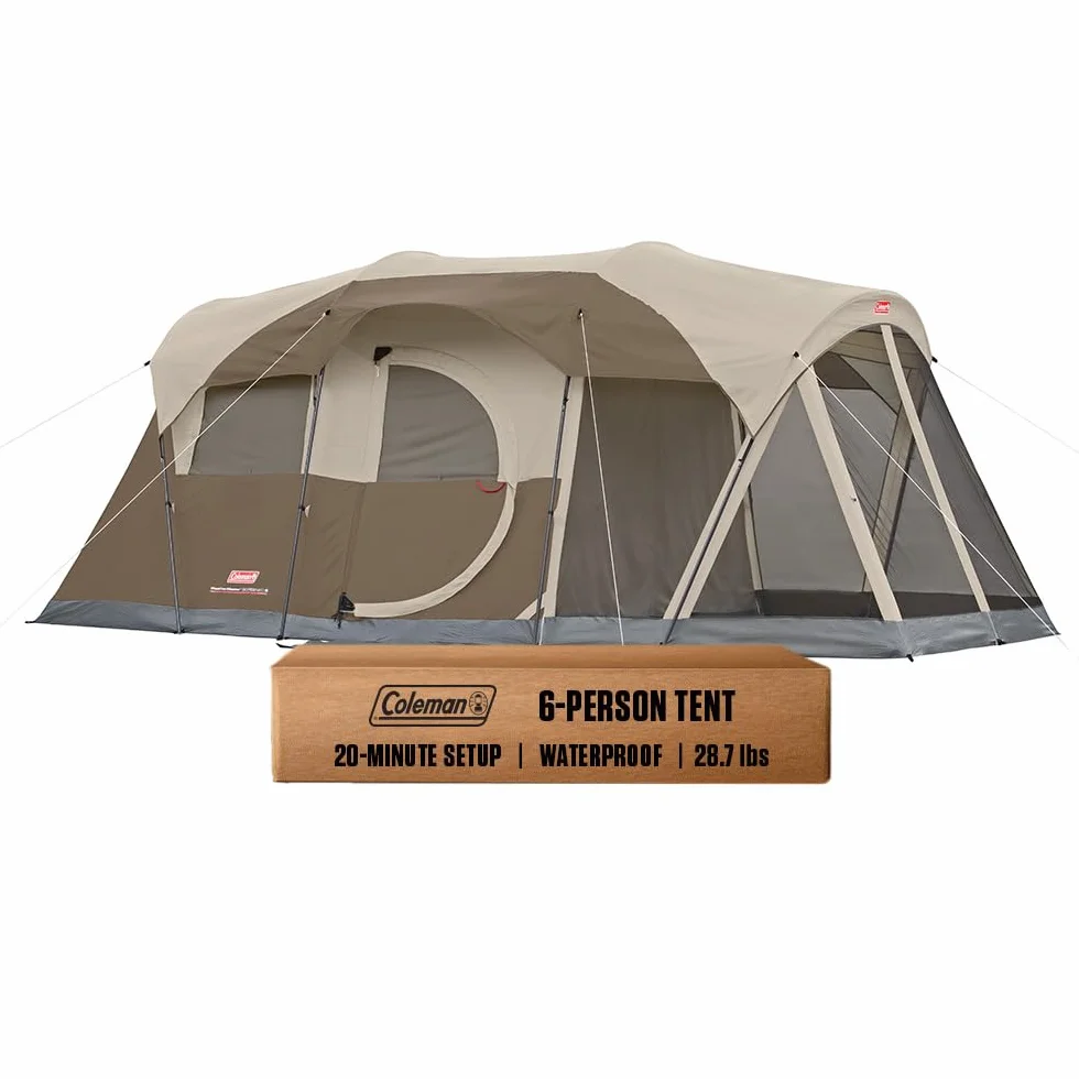 WeatherMaster Camping Tent with Screened Porch, Weatherproof Tent with Screen Room, Rainfly & Carry Bag Included, Made Without PFAS Chemicals