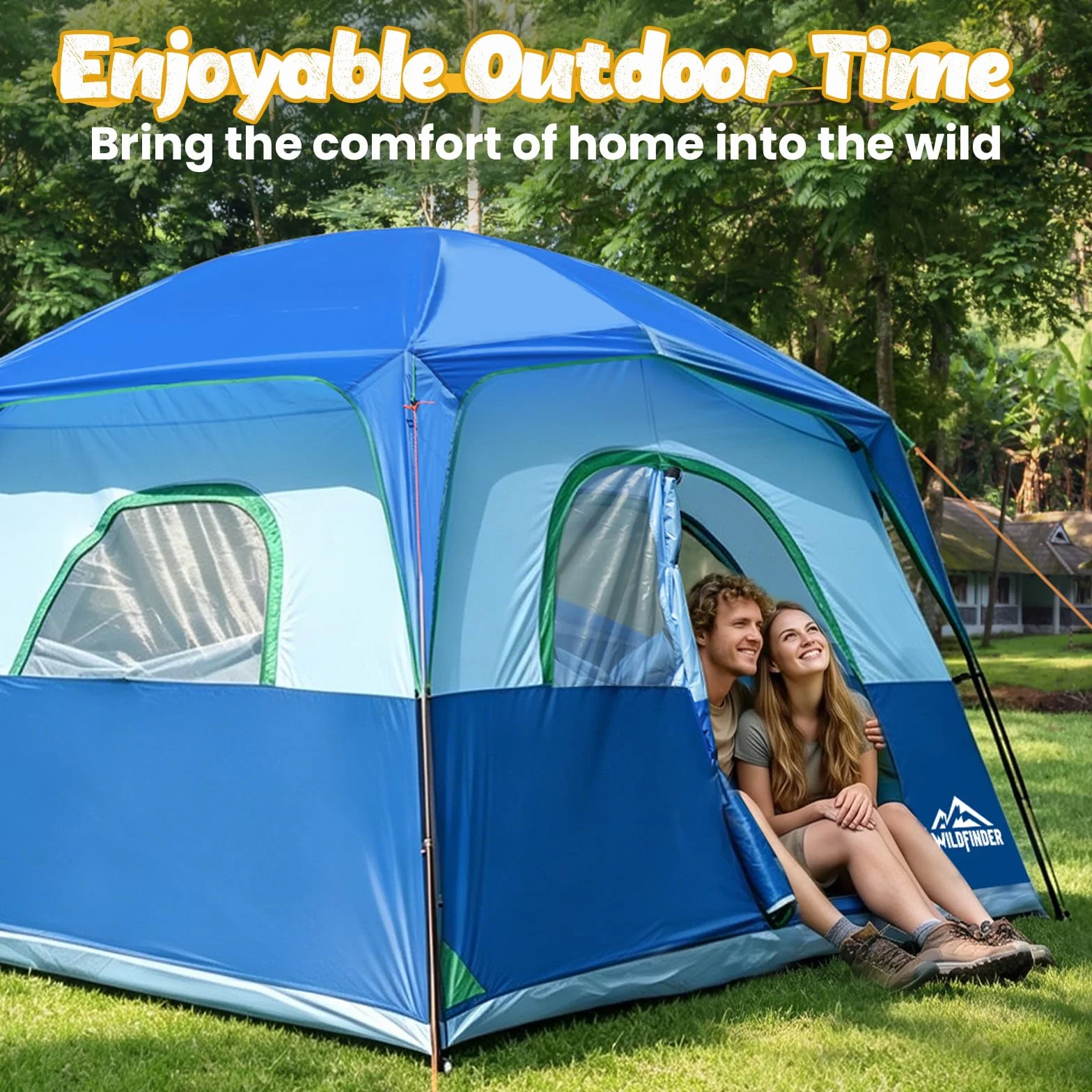 Camping Tent 6 Person, Family Tent with Rainfly | Double Layer,Waterproof & Windproof, Portable Easy Setup Tents for Camping, Suitable for Camping & Hiking