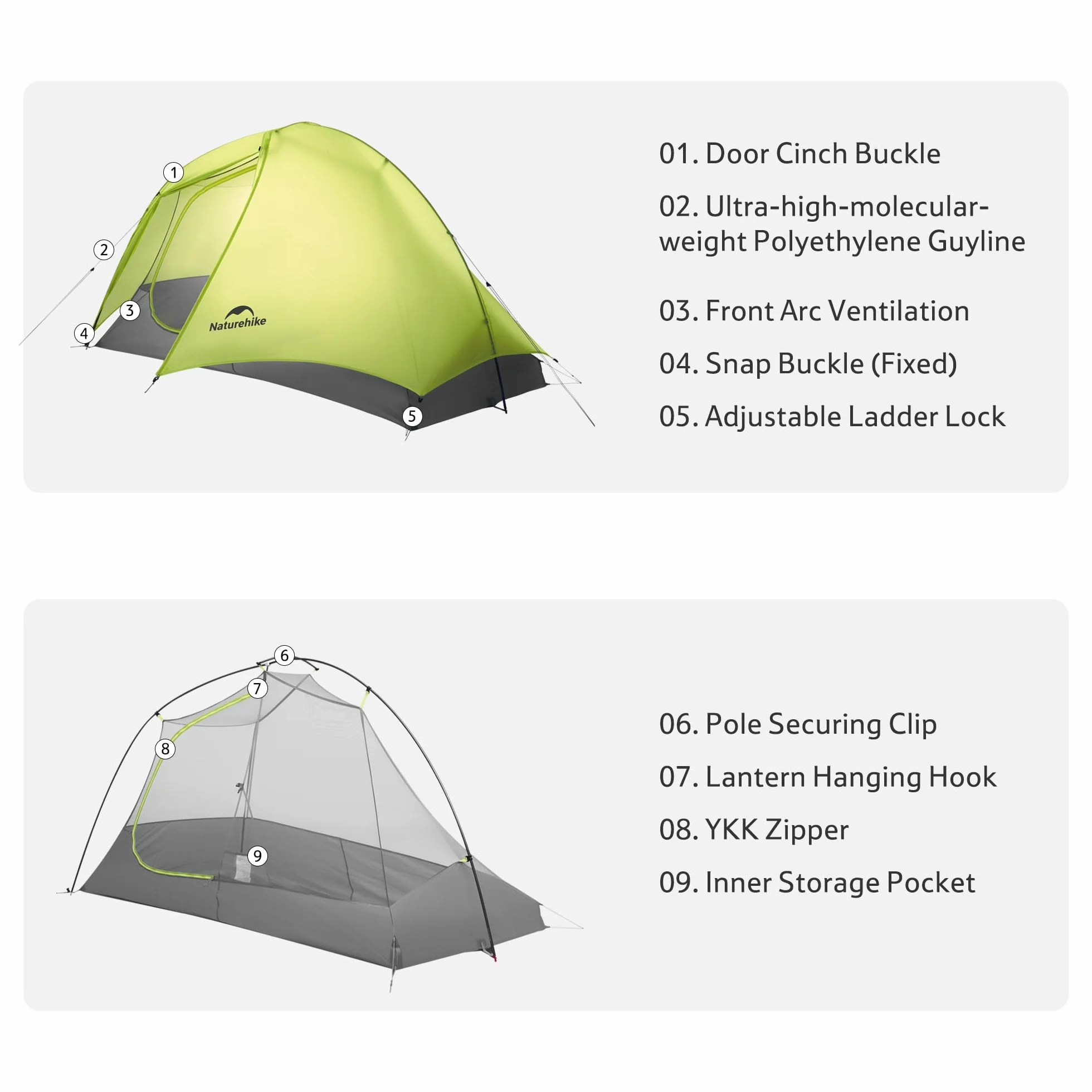 Star Trail Ultralight Backpacking Tent, 2.3lb One Person Tent, 2.76 lb 2 Person Tents for Camping