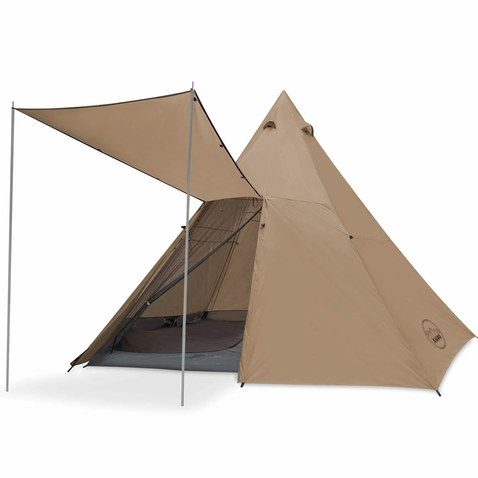 Family Camping Tent Large Waterproof Tipi Tents 8 Person Room Teepee Tent Instant Setup Double Layer
