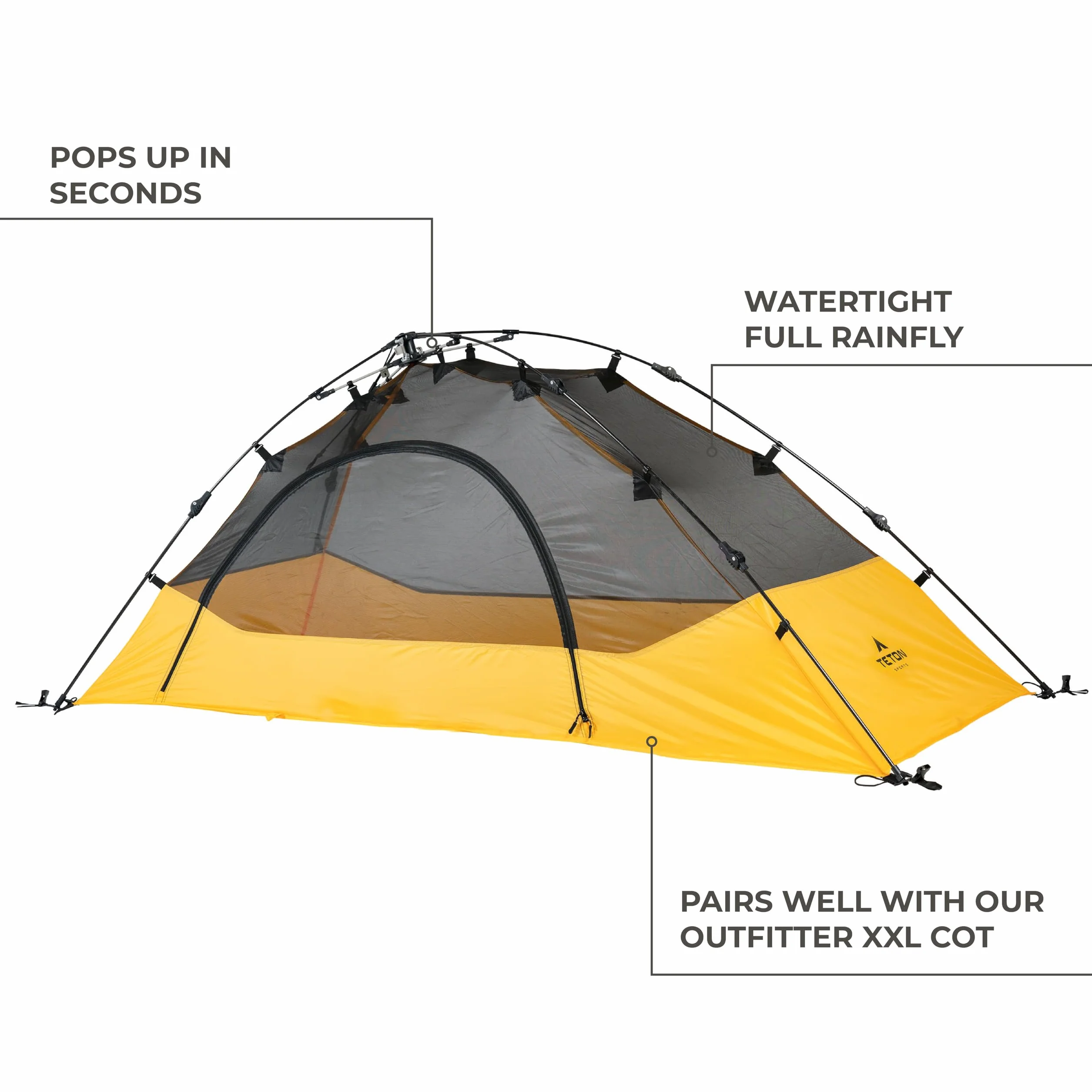 Sports Vista Quick Tent; Dome Camping and Backpacking Tent; Easy Instant Setup; Clip-On Rainfly Included