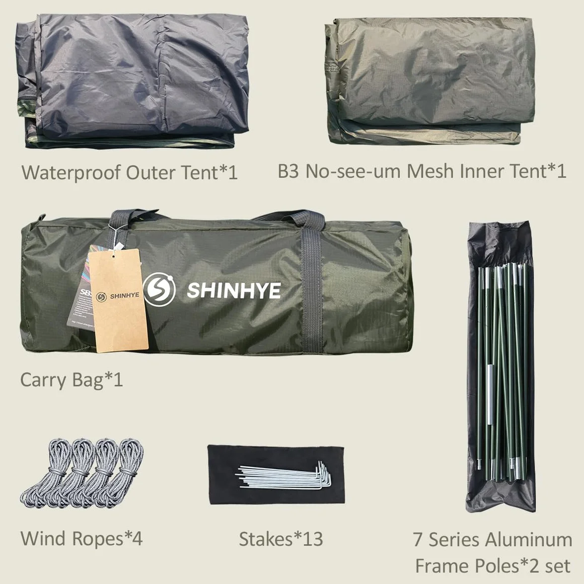 Backpacking Tent 2/3/4 Person - Ultralight Dome Portable Tents for Camping Easy Set Up, Outdoor Hiking Waterproof Camp Instant Tent Two Doors Double Layer