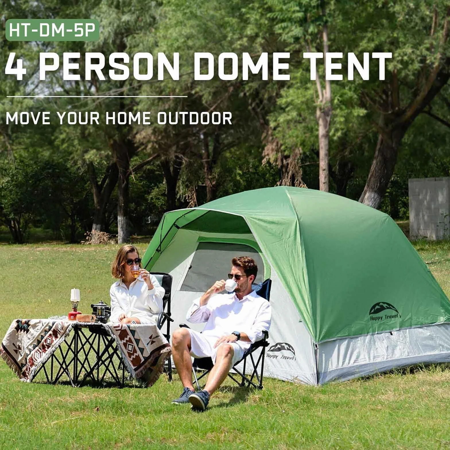 Camping Tent, 4/6 Person Dome Tents for Camping with Rainfly | Waterproof Clip Easy Setup Portable Family Tent with Mesh Windows, 20% More Headroom Backpacking Tents for Camping & Hiking