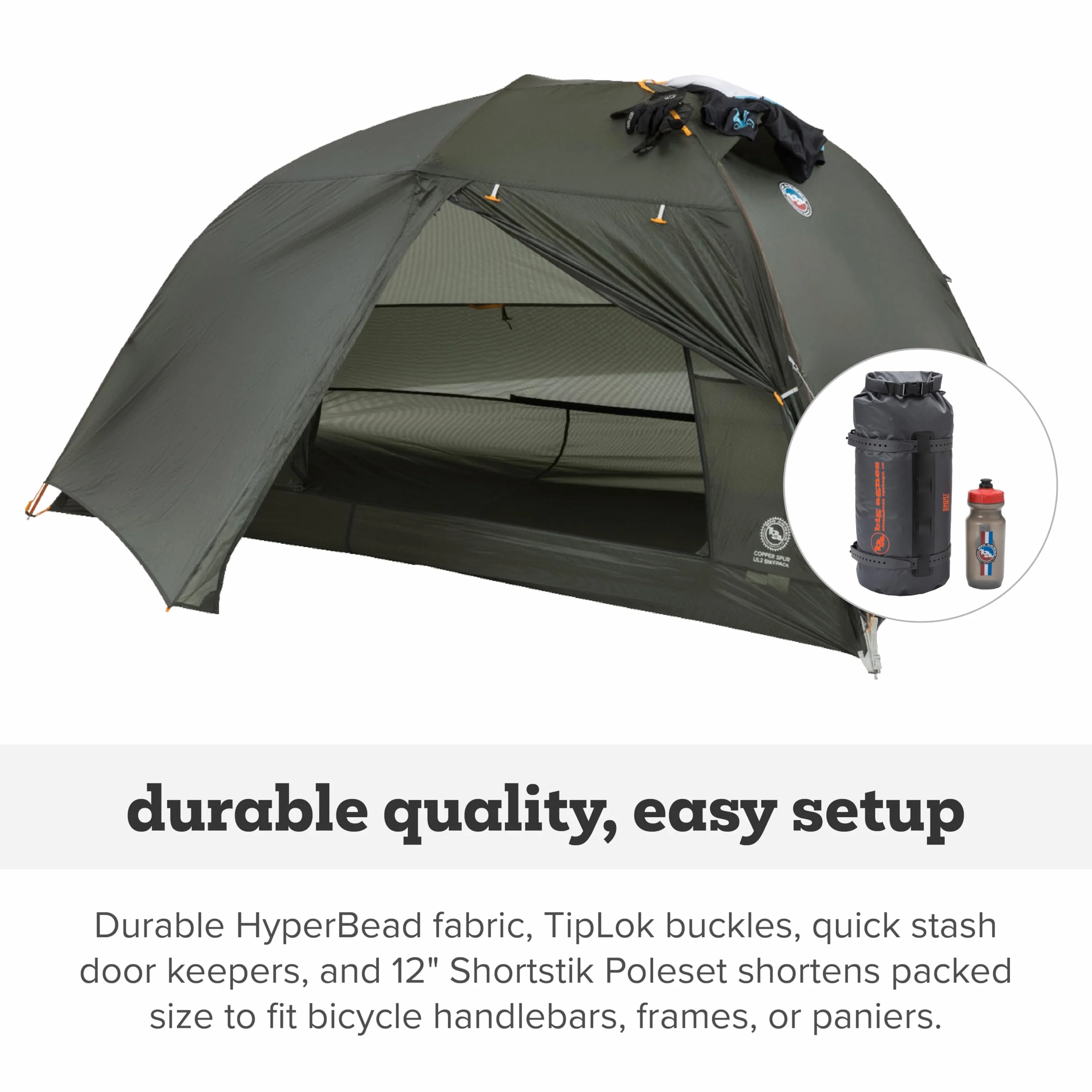 Copper Spur UL Bikepack - 3 Season Bikepacking Tent | Ultralight waterproof tent with compact Shortstik poles, high-volume design and fast setup for bikepacking